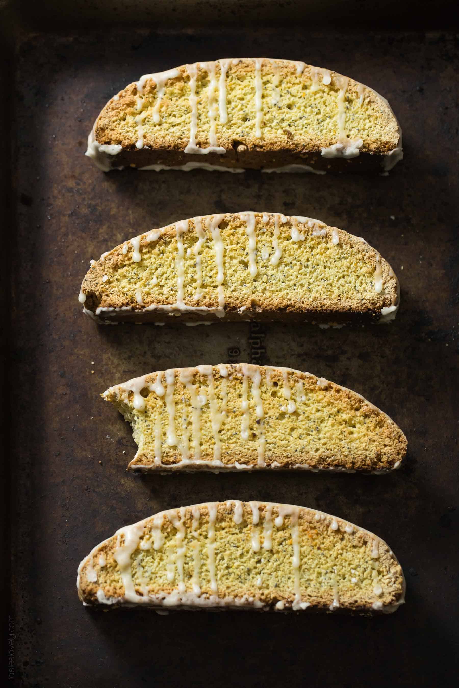 Orange Poppy Seed Biscotti - made with no butter so they're dairy free!
