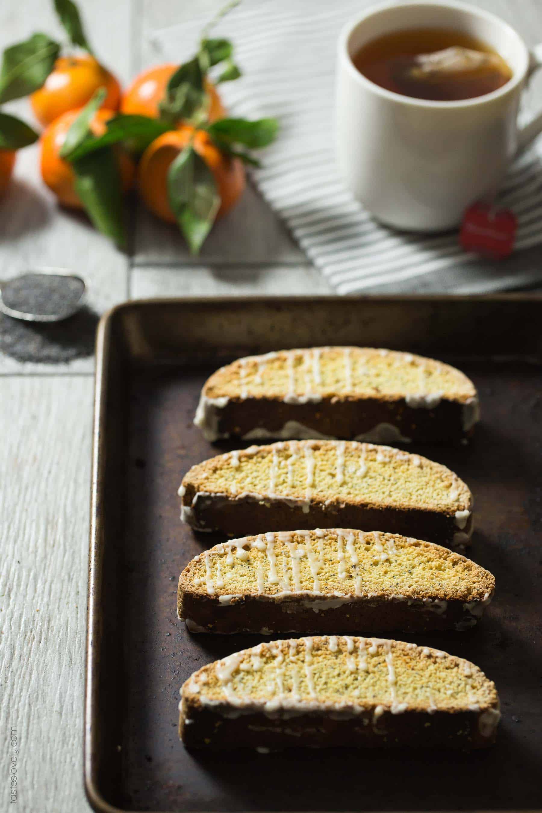 Orange Poppy Seed Biscotti - made with no butter so they're dairy free!