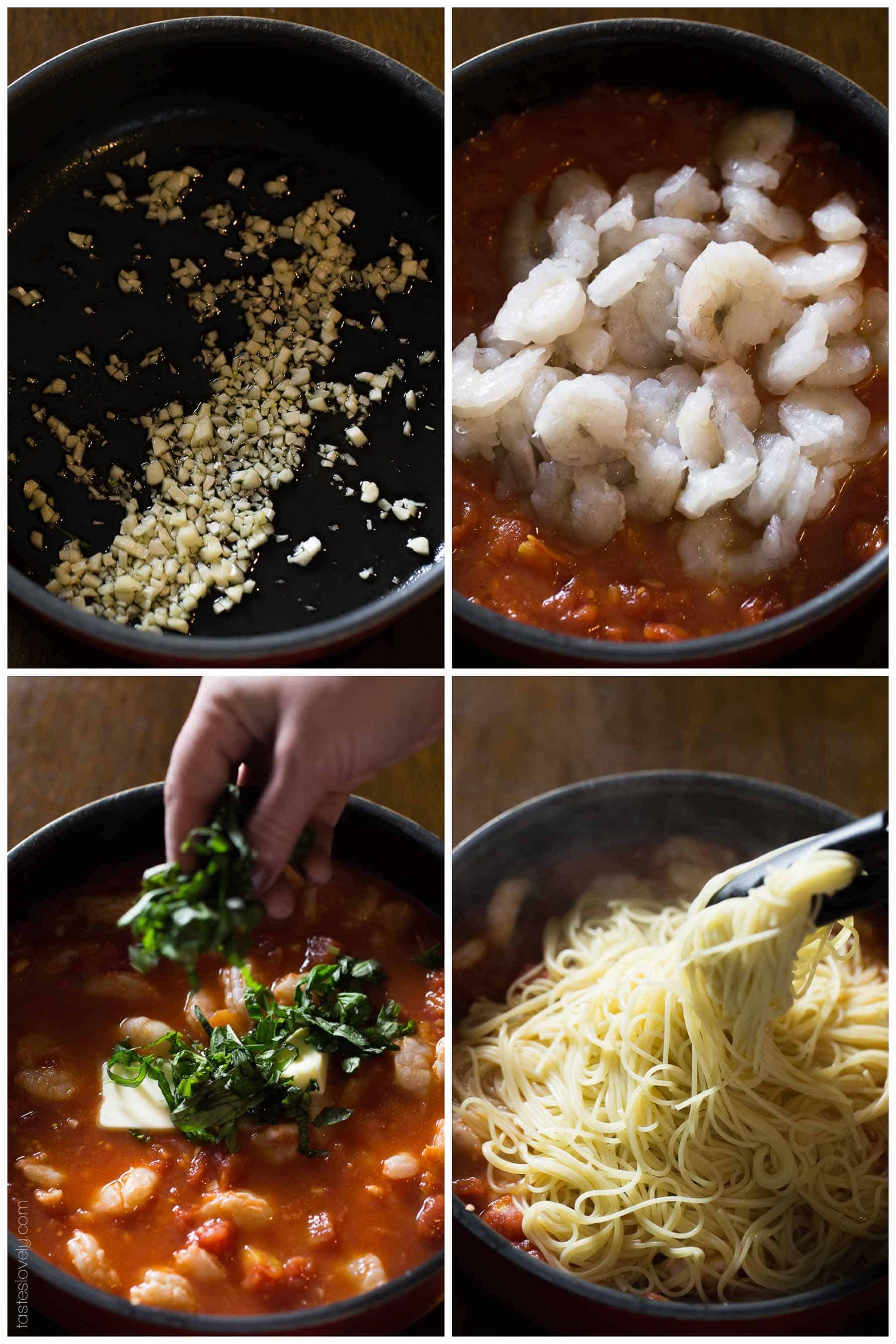 Shrimp and Basil Angel Hair Pasta - a quick and delicious 30 minute dinner recipe-3