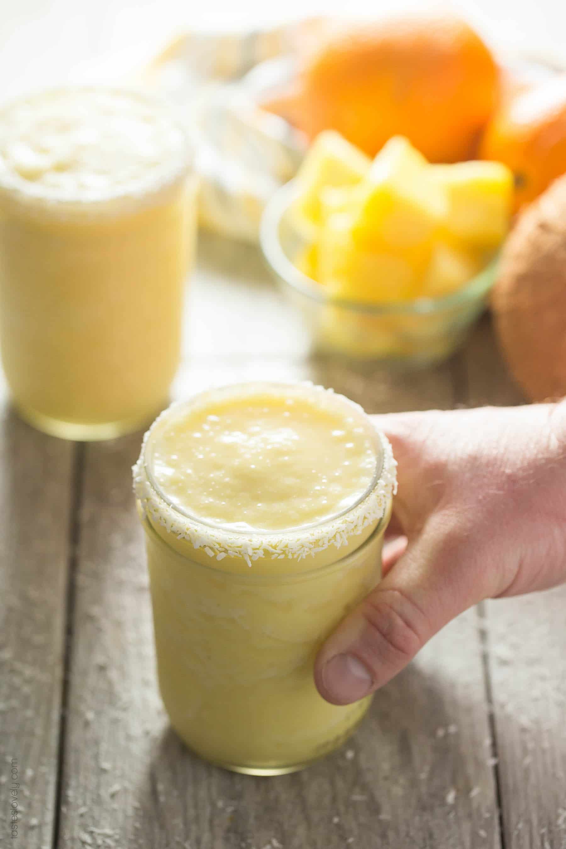 Tropical Pineapple Orange Smoothie - citrusy and bright breakfast smoothie (paleo, gluten free, dairy free, Whole30, vegan)