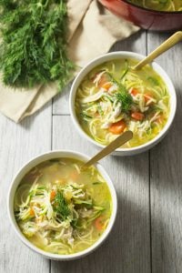 Whole30 + Keto Chicken Zoodle Soup with Dill - Tastes Lovely