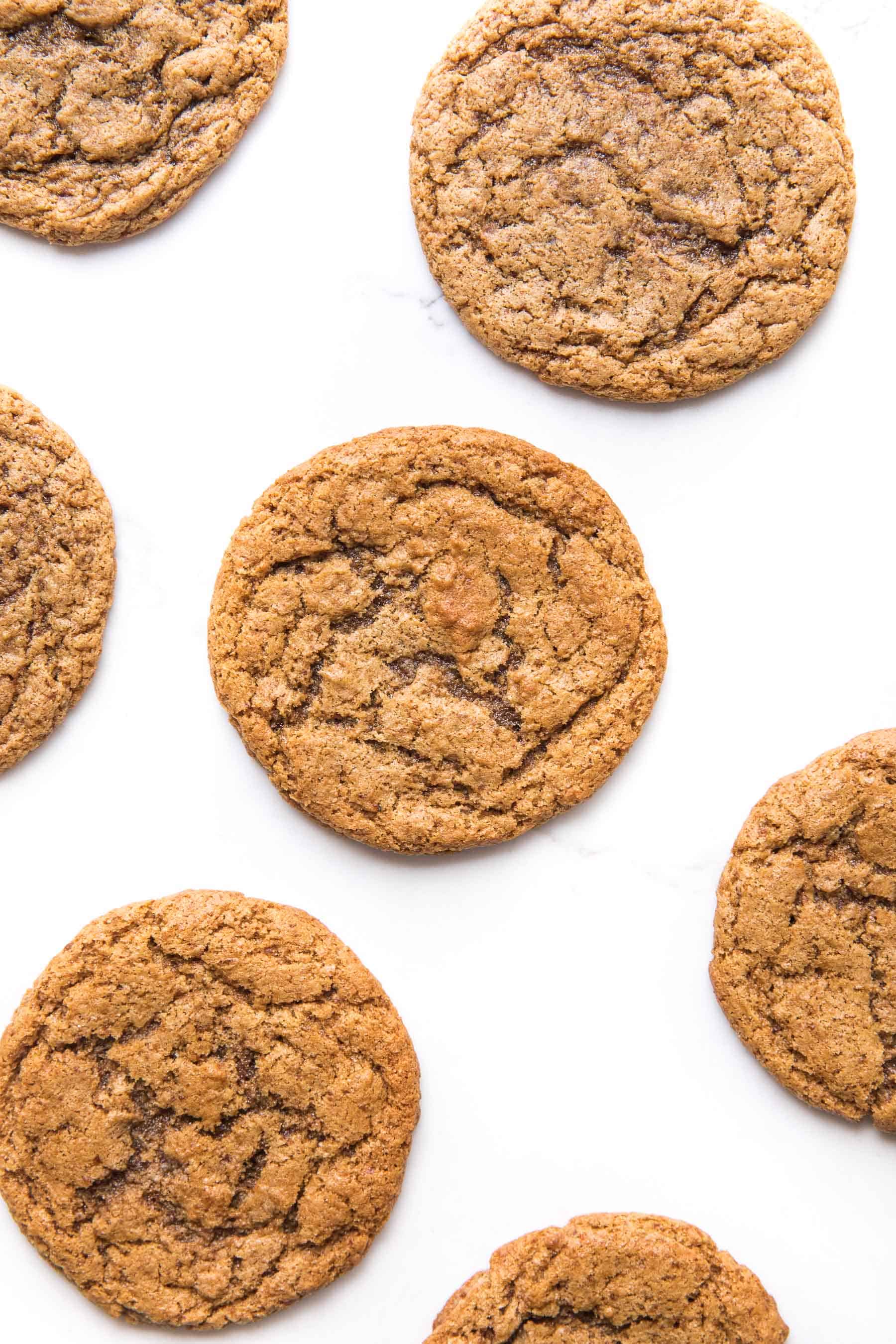 almond butter cookies on a white background