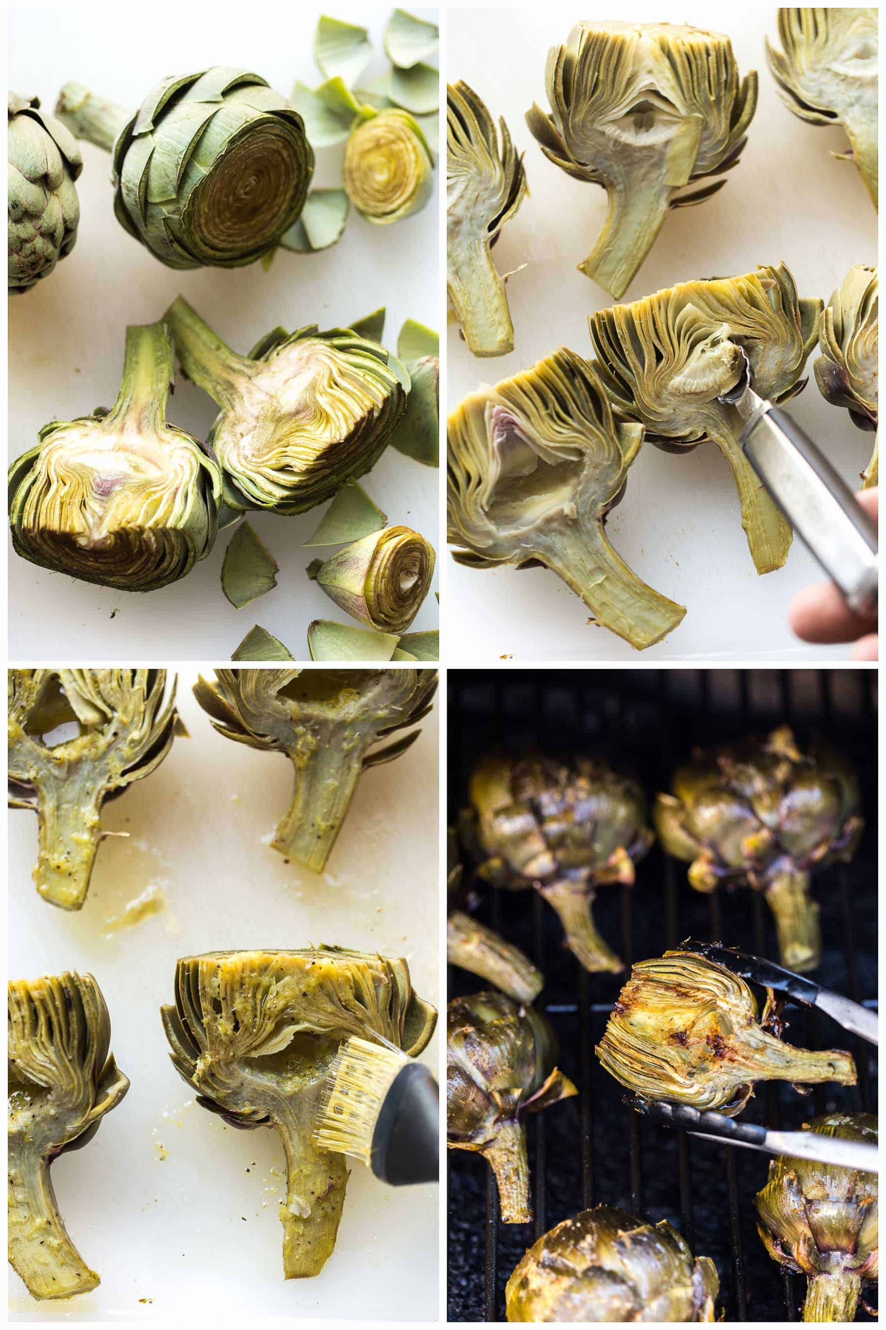 Paleo & Whole30 Grilled Artichokes with a lemon garlic basting oil and a lemon garlic aioli dipping sauce. A delicious appetizer or side dish recipe! Paleo, Whole30, gluten free, grain free, dairy free, sugar free, vegetarian, clean eating.