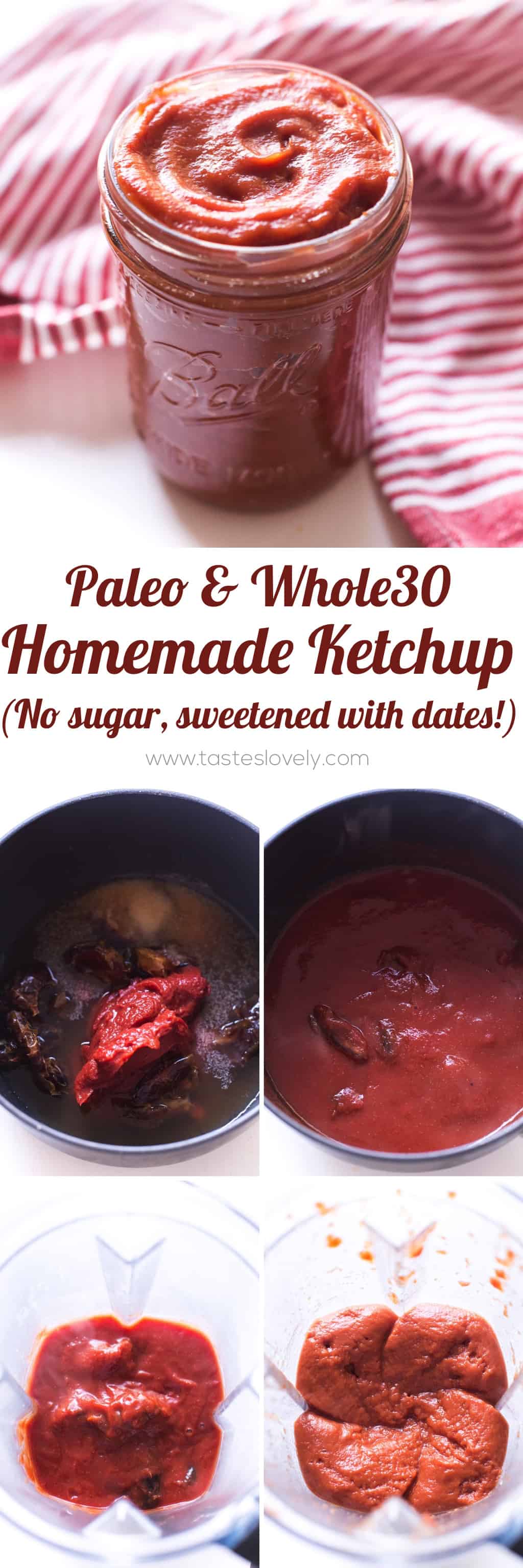 Easy Whole30 and Paleo Ketchup – a homemade Tessemae’s ketchup copycat recipe (gluten free, grain free, dairy free, sugar free, vegan, clean eating)