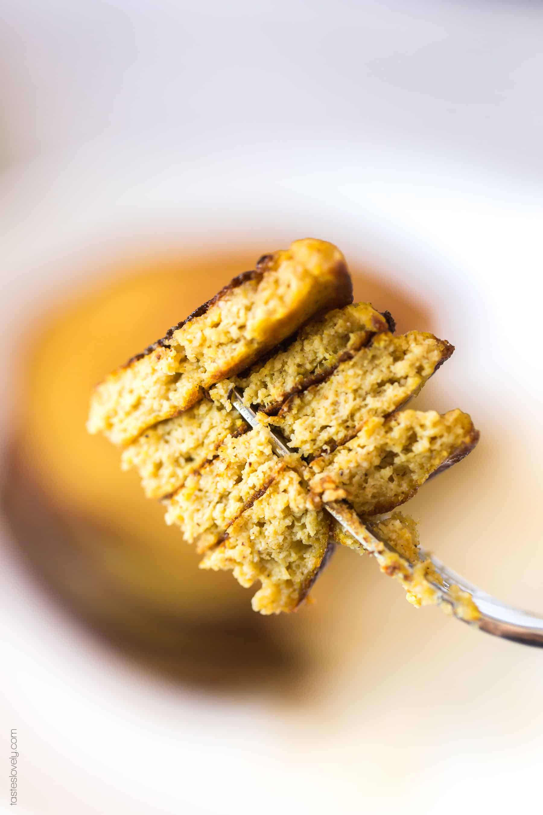 Paleo Pumpkin Pancakes made with almond flour and coconut flour. Light and fluffy pancakes packed with pumpkin flavor! Paleo, gluten free, grain free, dairy free, refined sugar free, clean eating.