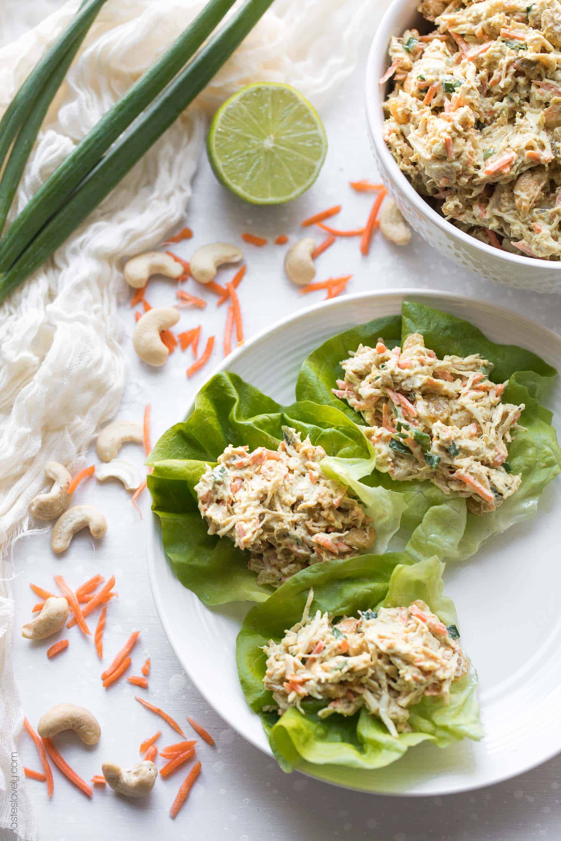 Curried Chicken Salad with Cashews (Paleo, Whole30, Gluten Free, Dairy Free, Refined Sugar Free)