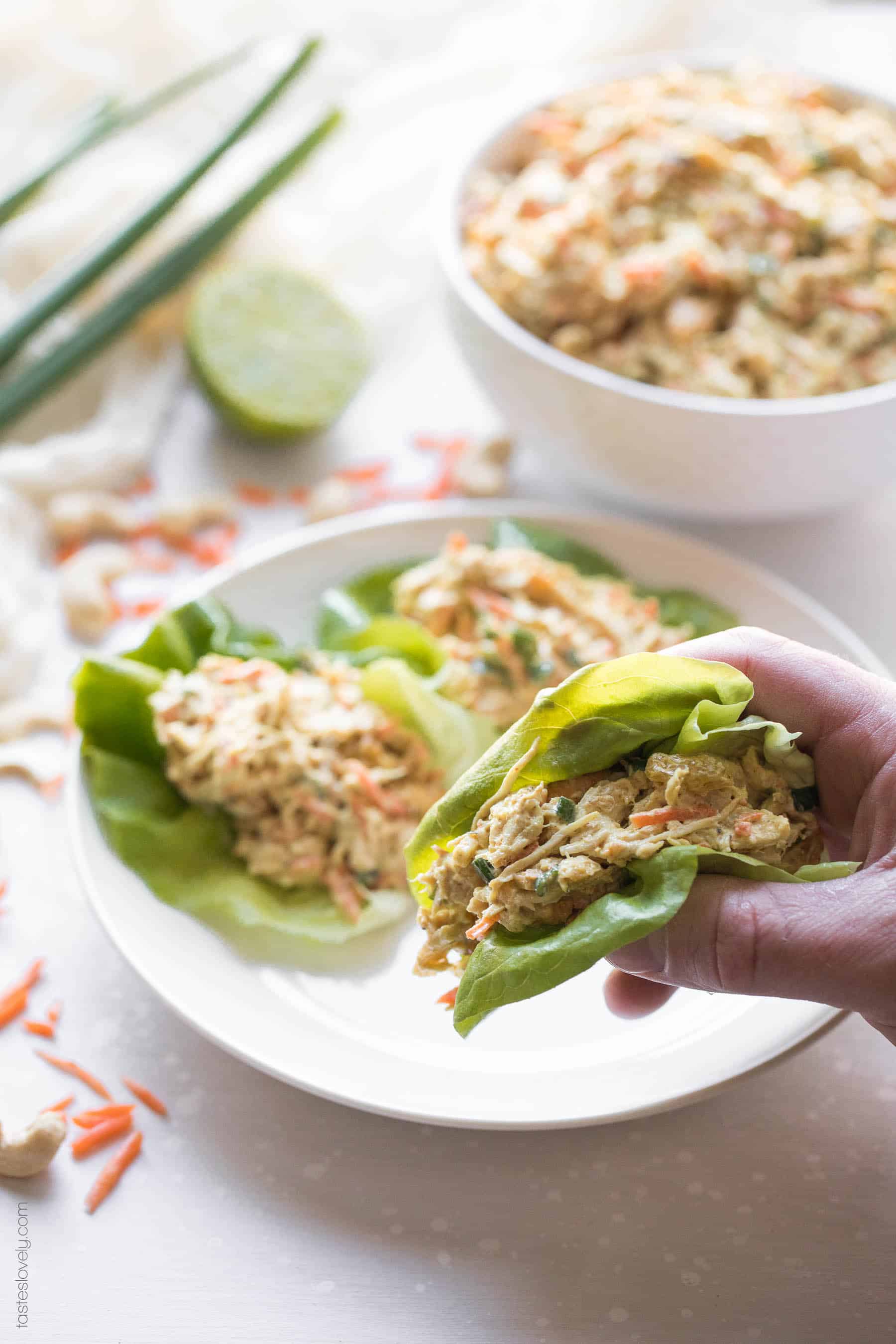 Curried Chicken Salad with Cashews (Paleo, Whole30, Gluten Free, Dairy Free, Refined Sugar Free)