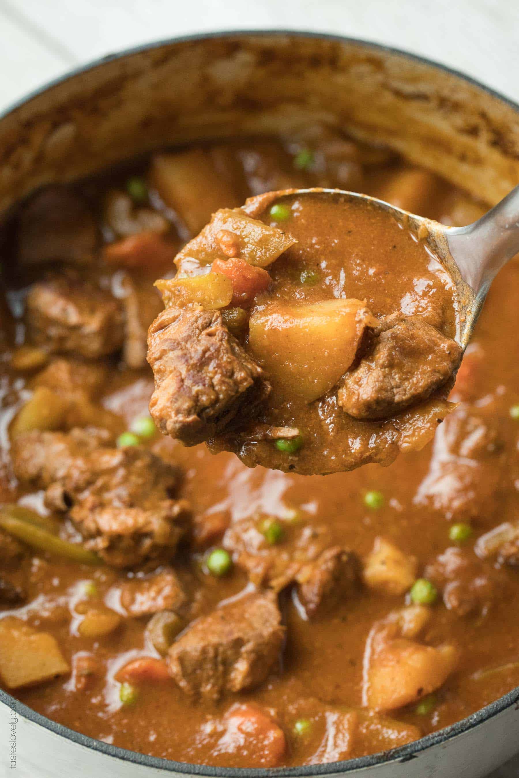 beef stew in a dutch oven