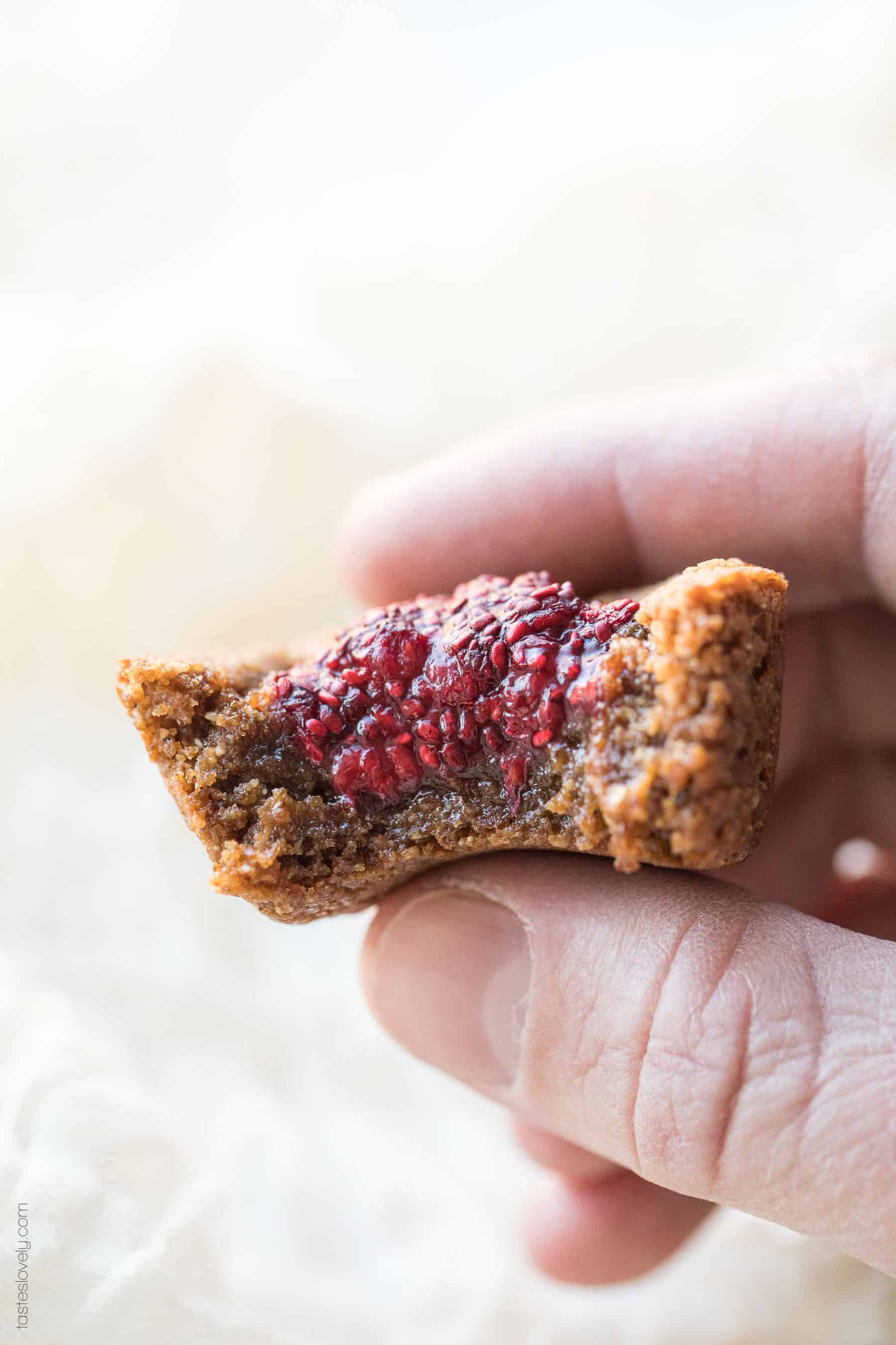 Paleo Almond Butter and Chia Jam Cookie Cups - a gluten free, dairy free and refined sugar free cookie recipe