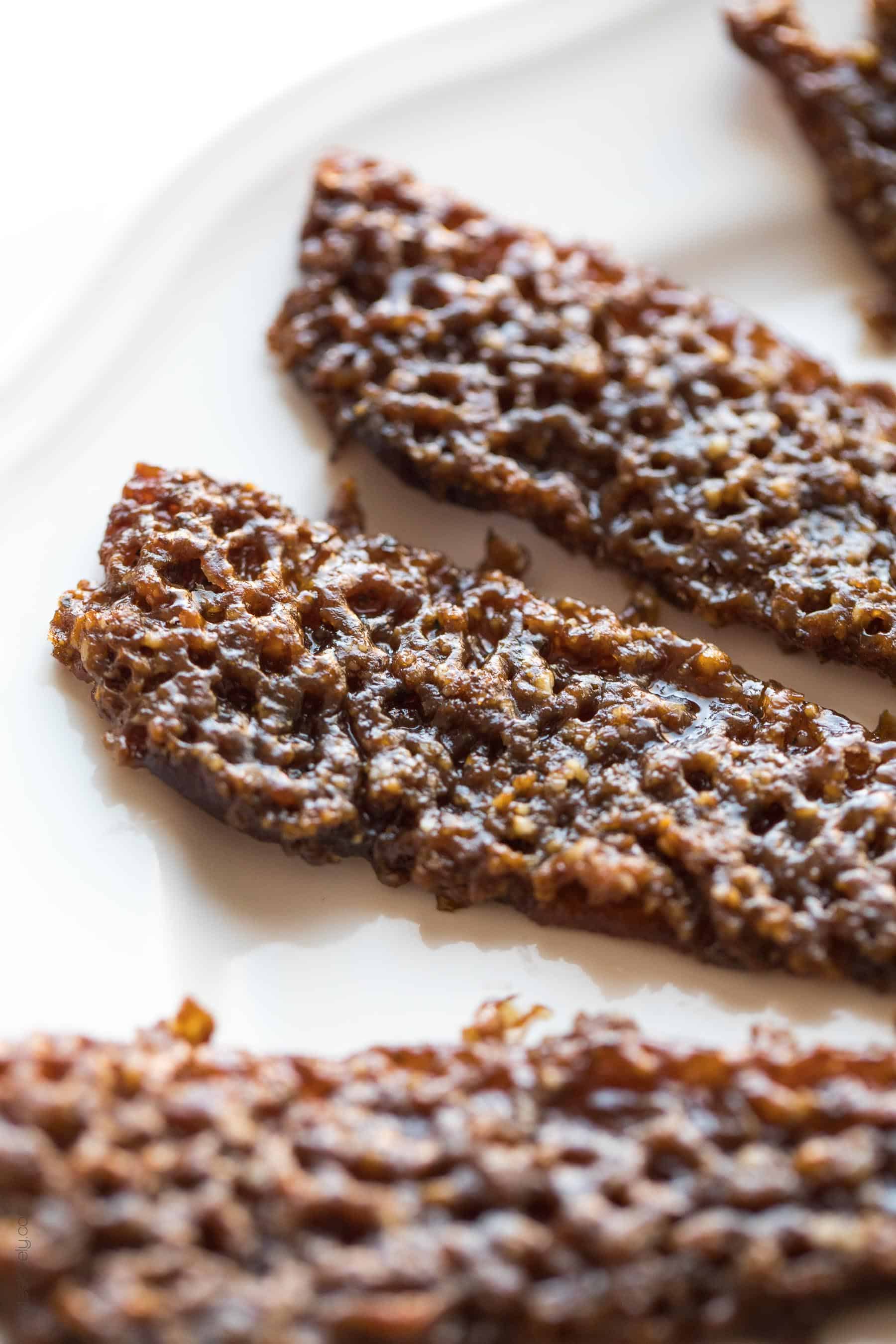 Paleo Pecan Candied Bacon - a salty + sweet brunch side or appetizer recipe (gluten free, dairy free, refined sugar free)