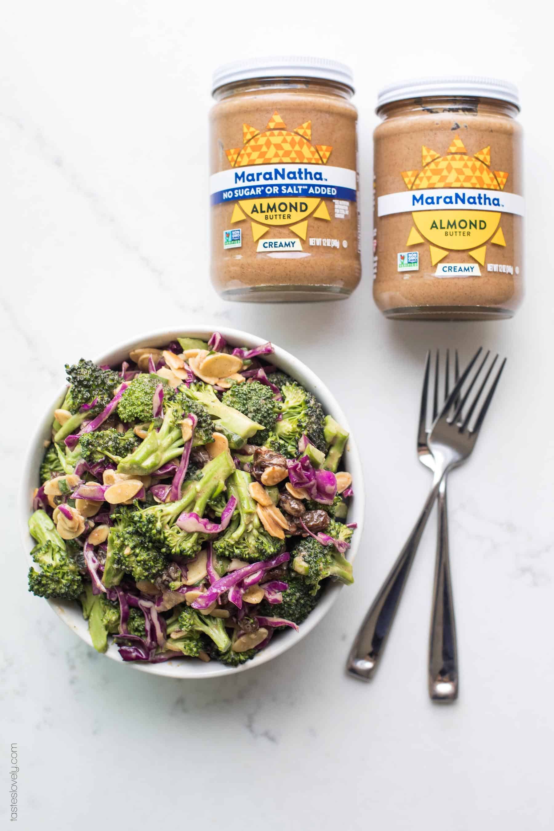 Paleo + Whole30 Broccoli Salad with Orange Almond Dressing #paleo #whole30 #glutenfree #grainfree #dairyfree #sugarfree #keto #cleaneating #realfood