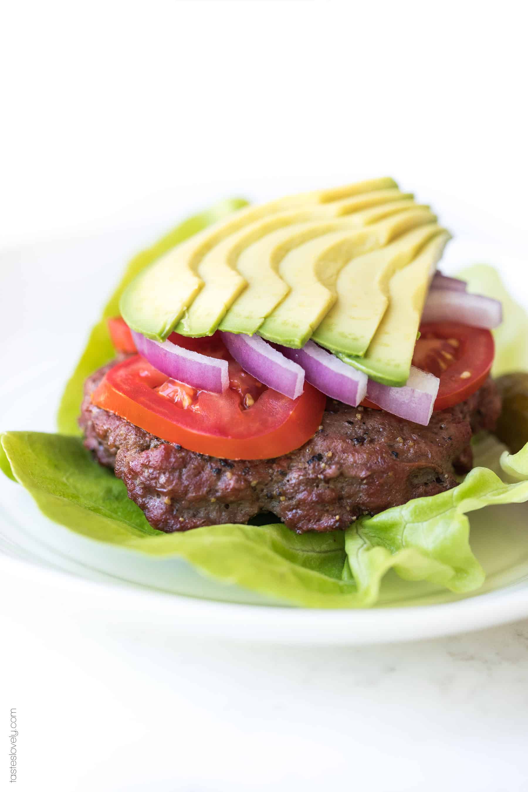 Perfect Paleo + Whole30 Burger Recipe with a Homemade Worcestershire Sauce - the secret to the most flavorful and juicy paleo + whole30 hamburgers! #paleo #whole30 #glutenfree #grainfree #dairyfree #soyfree #sugarfree #lowcarb #keto #realfood #cleaneating