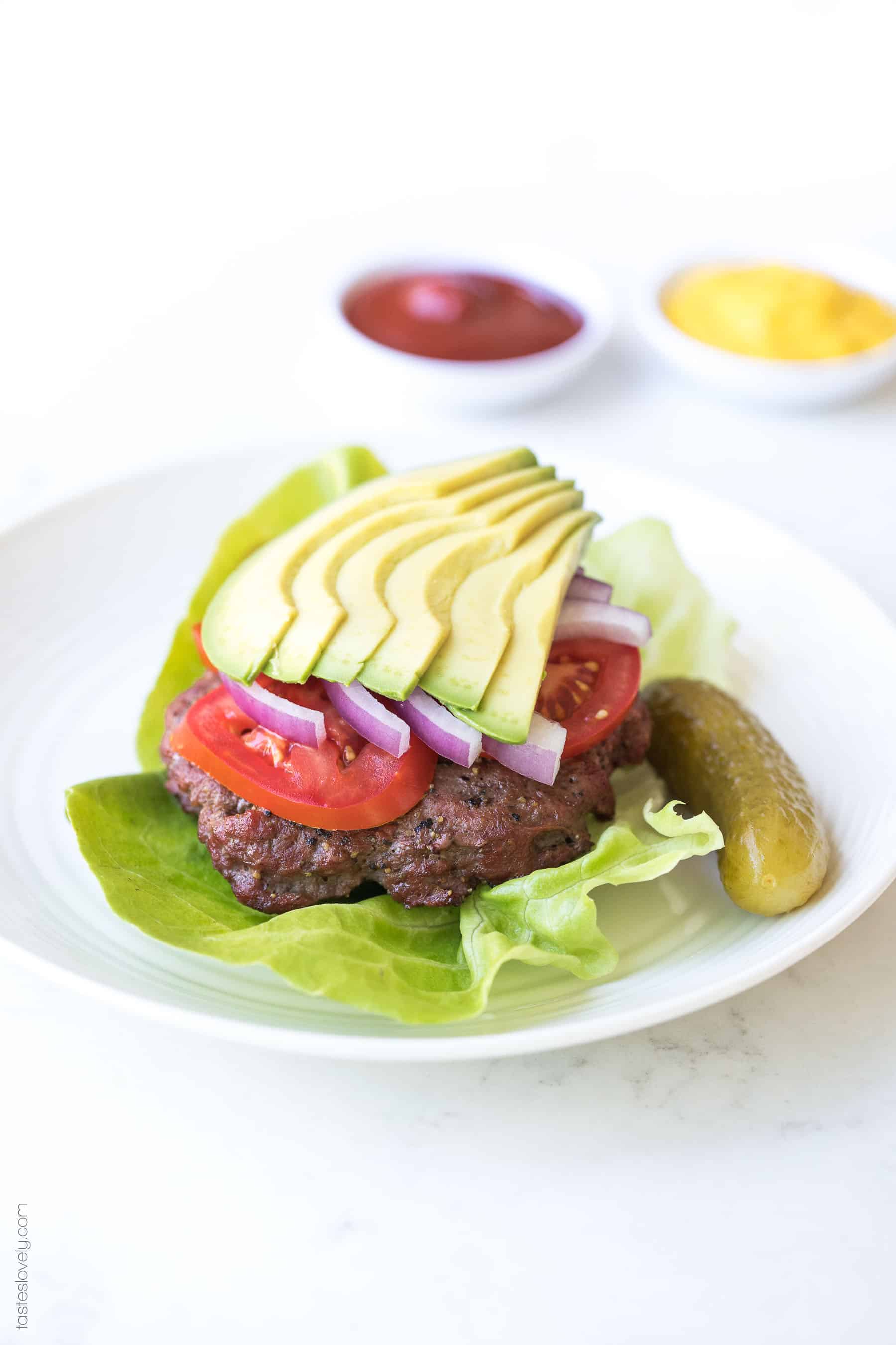 Perfect Paleo + Whole30 Burger Recipe with a Homemade Worcestershire Sauce - the secret to the most flavorful and juicy paleo + whole30 hamburgers! #paleo #whole30 #glutenfree #grainfree #dairyfree #soyfree #sugarfree #lowcarb #keto #realfood #cleaneating
