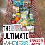 Trader Joe's grocery cart with whole30 compliant items