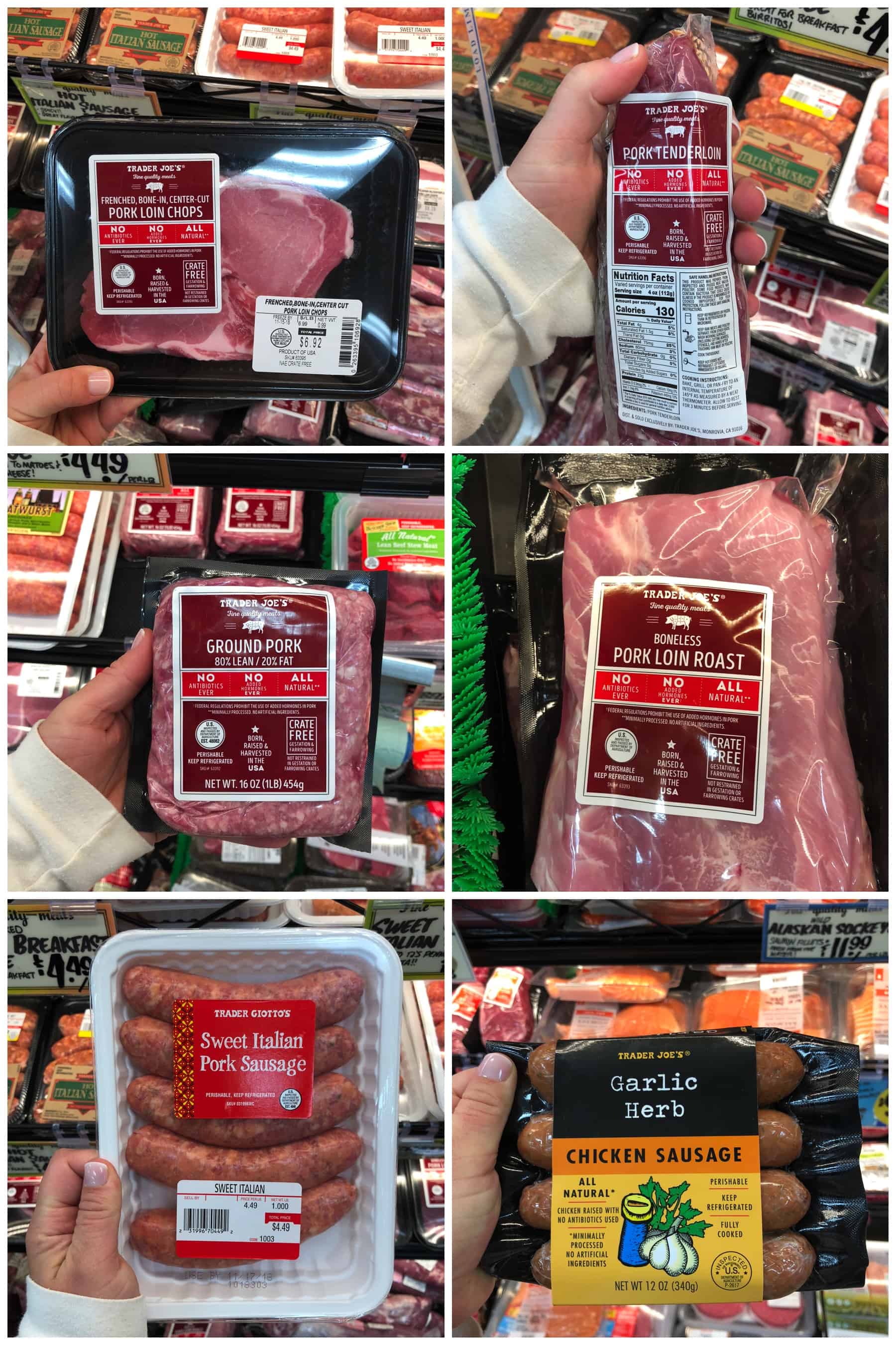 packaged meat and sausage at trader joe's 