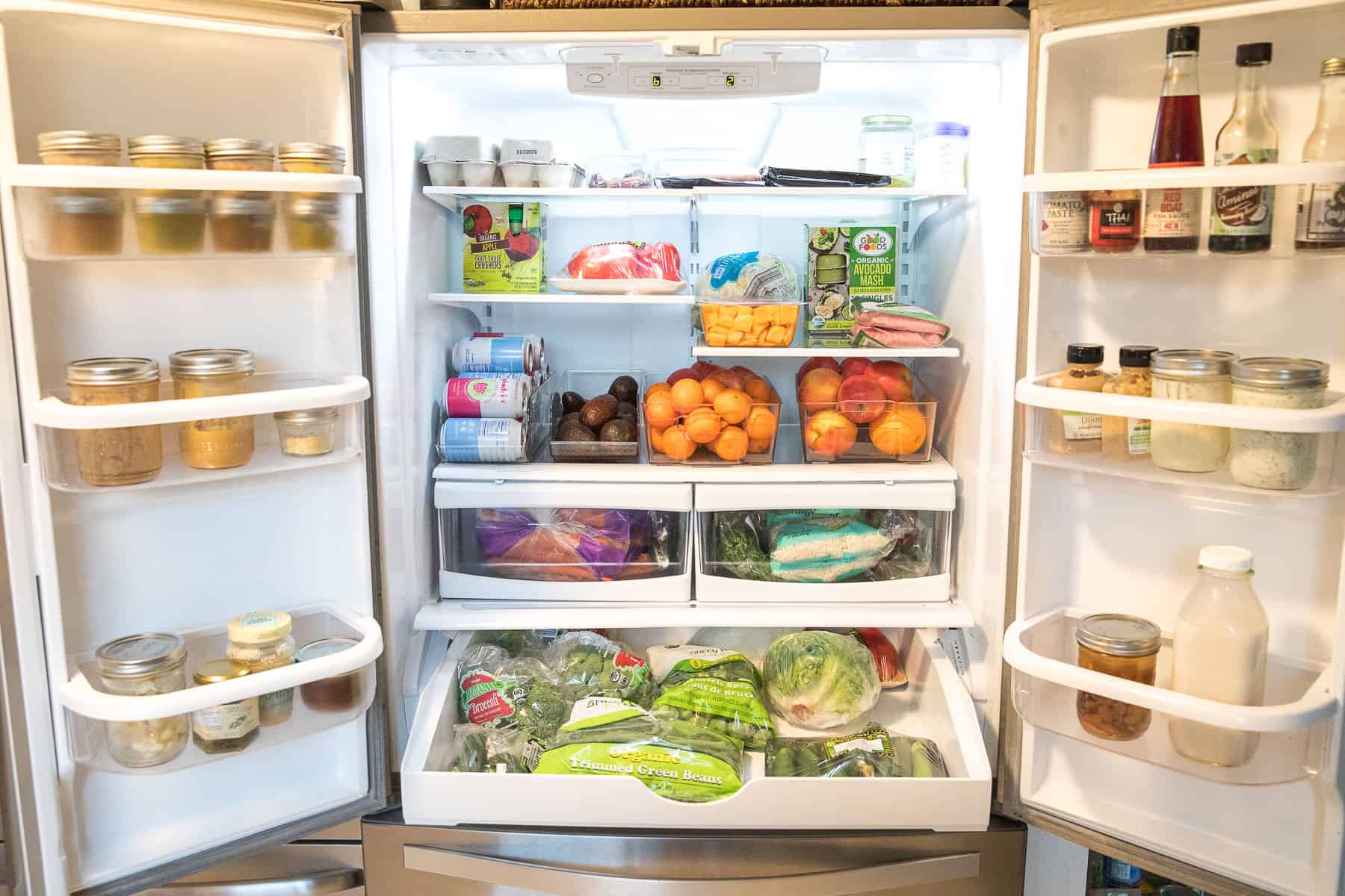 A whole30 stocked refrigerator