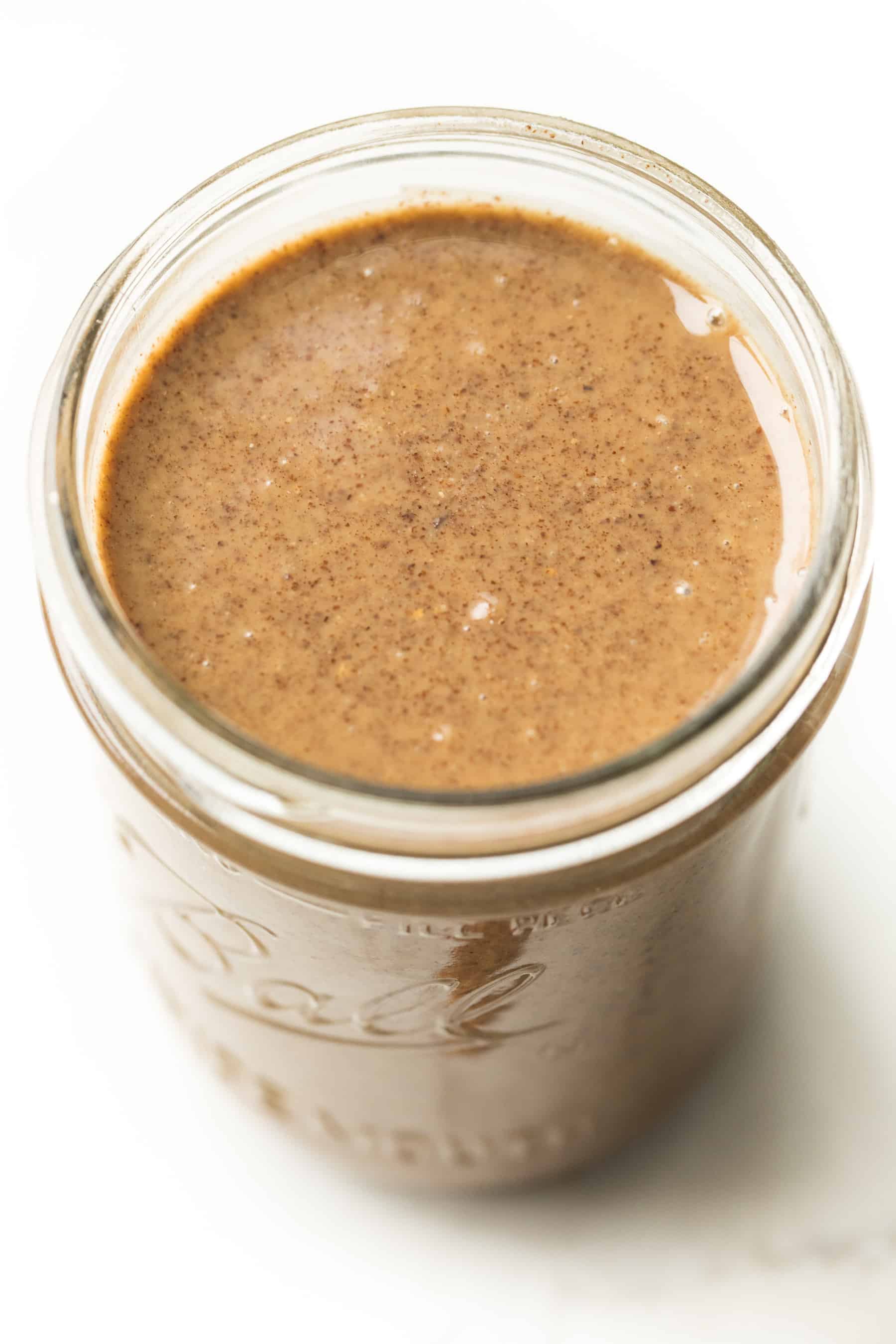 a mason jar of pecan butter