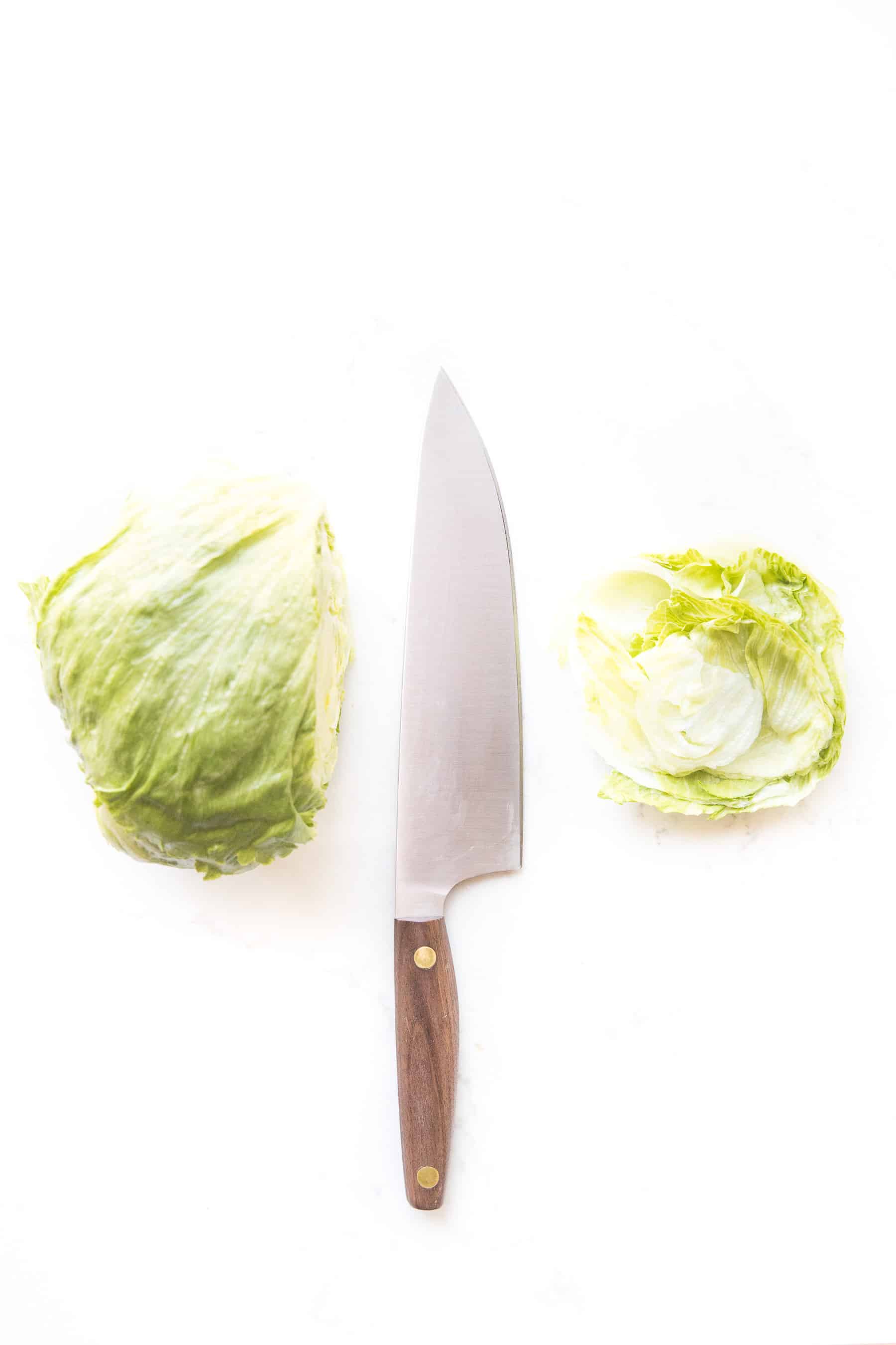 how to cut iceberg lettuce for a lettuce wrapped burger and sandwich buns