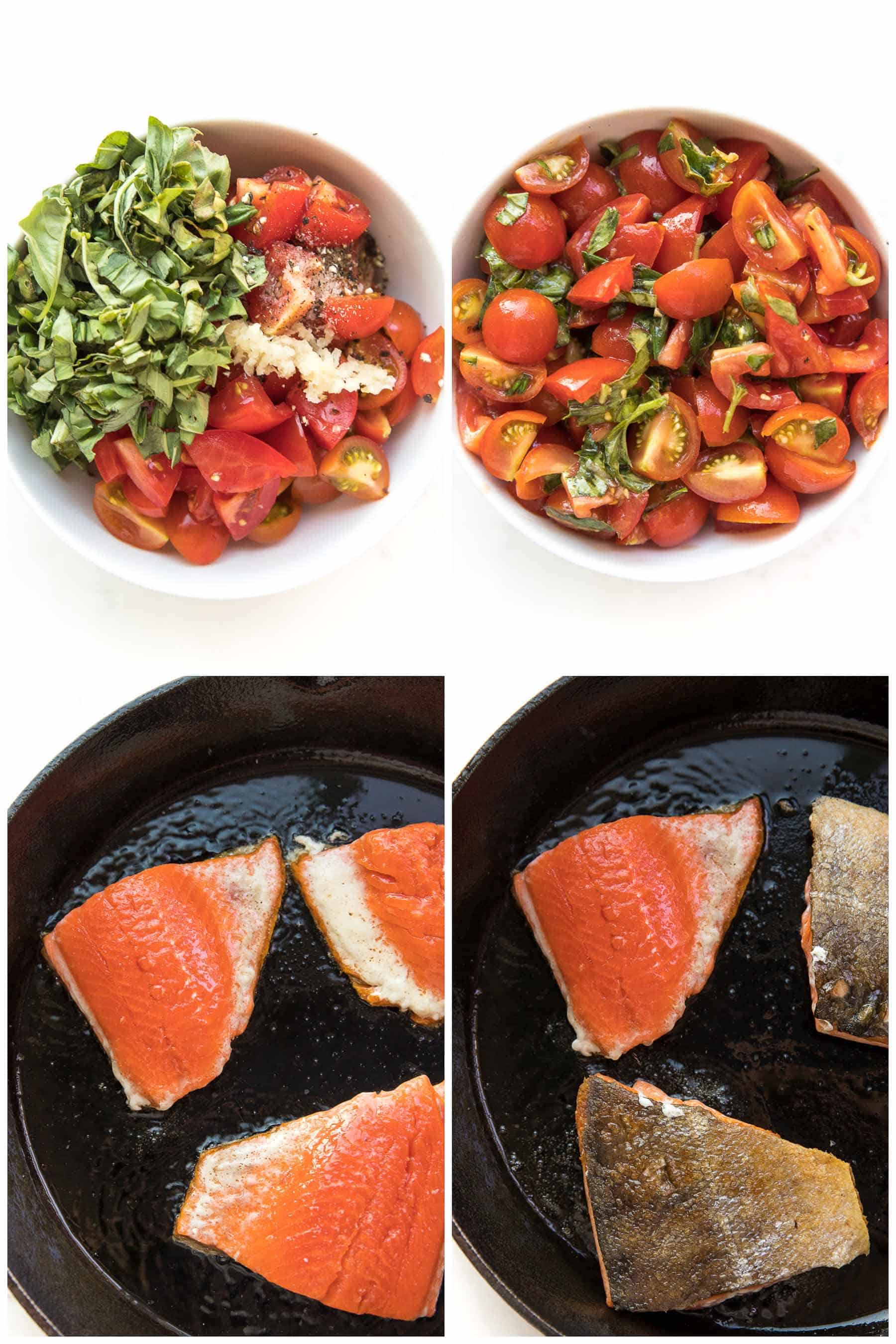 steps to making caprese pesto salmon