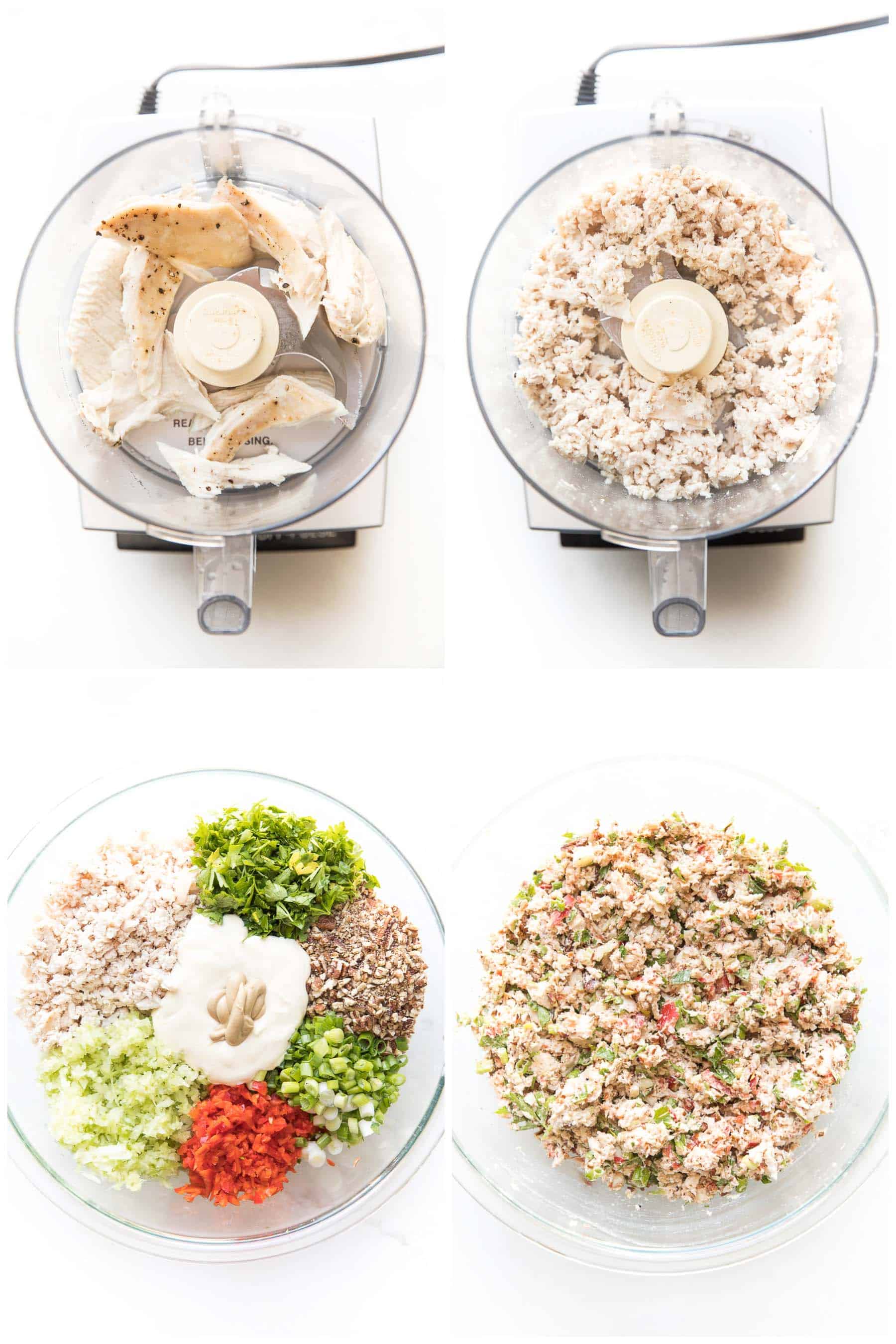 steps for making chicken salad in a food processor