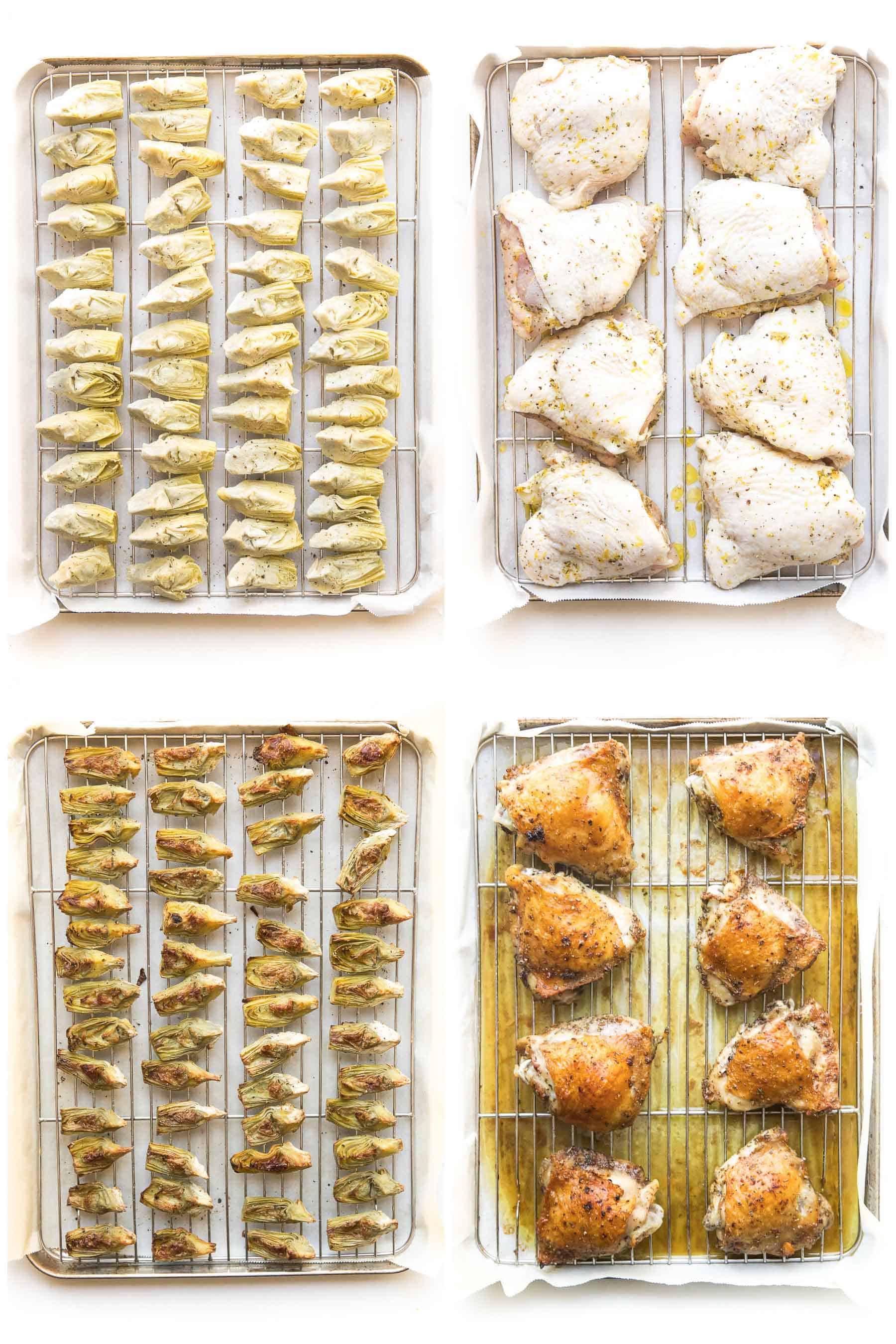 steps to making sheet pan greek chicken