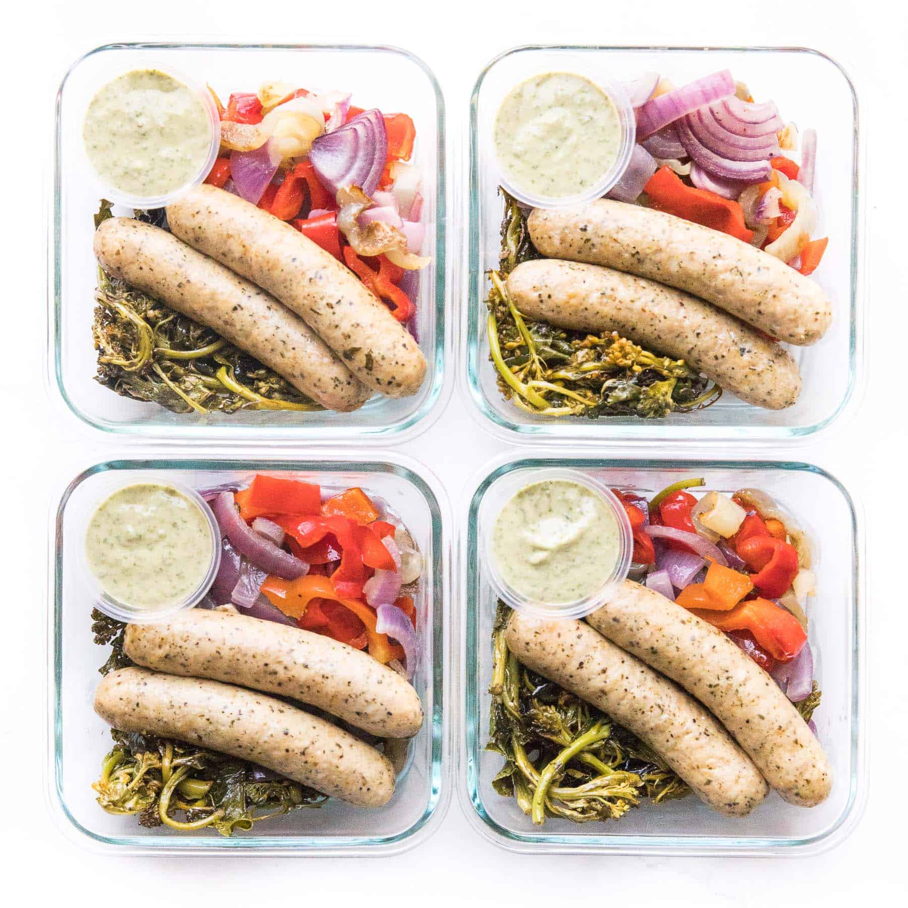 meal prep sausage and veggies