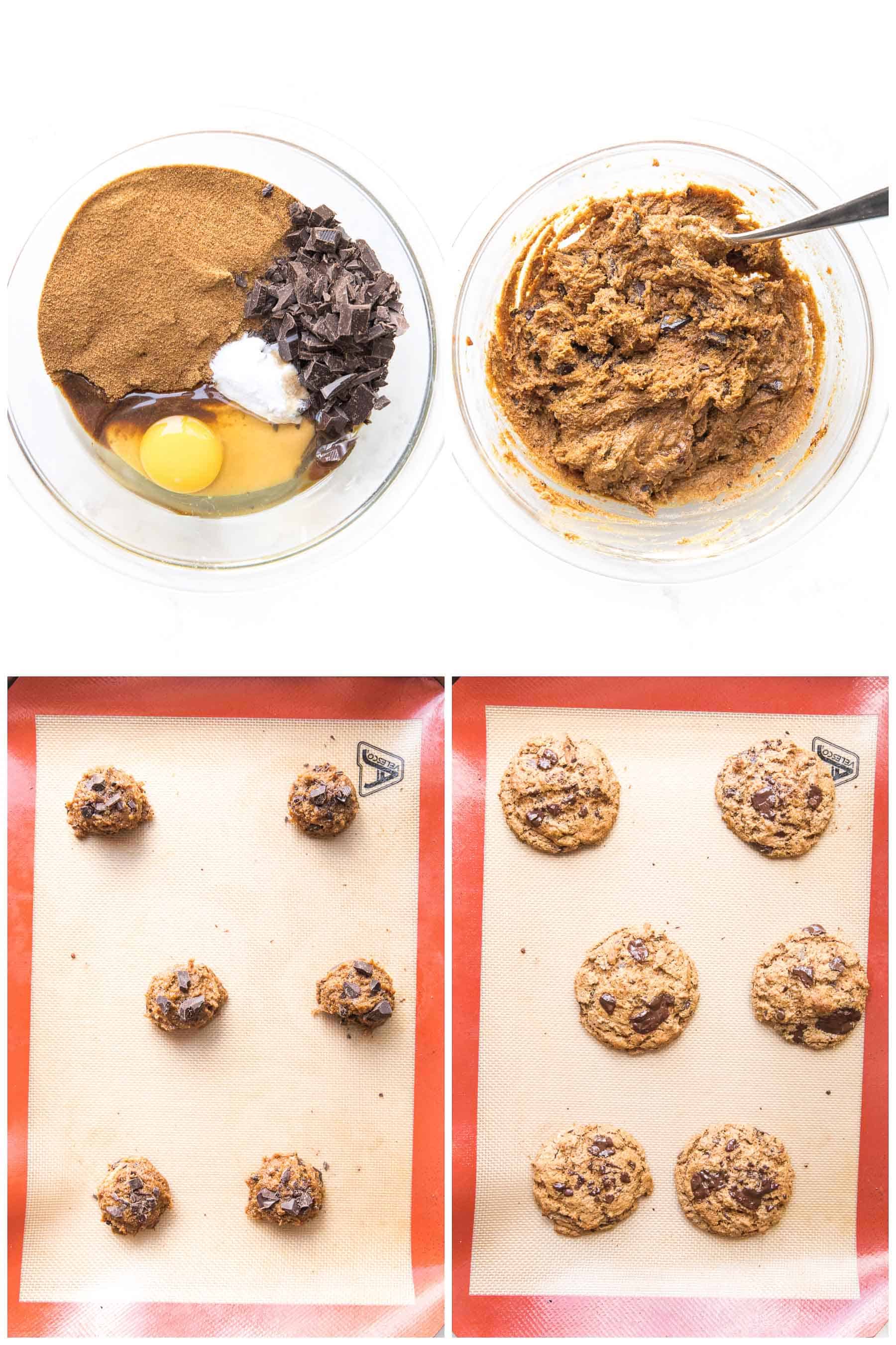 steps to making keto chocolate chip cookies