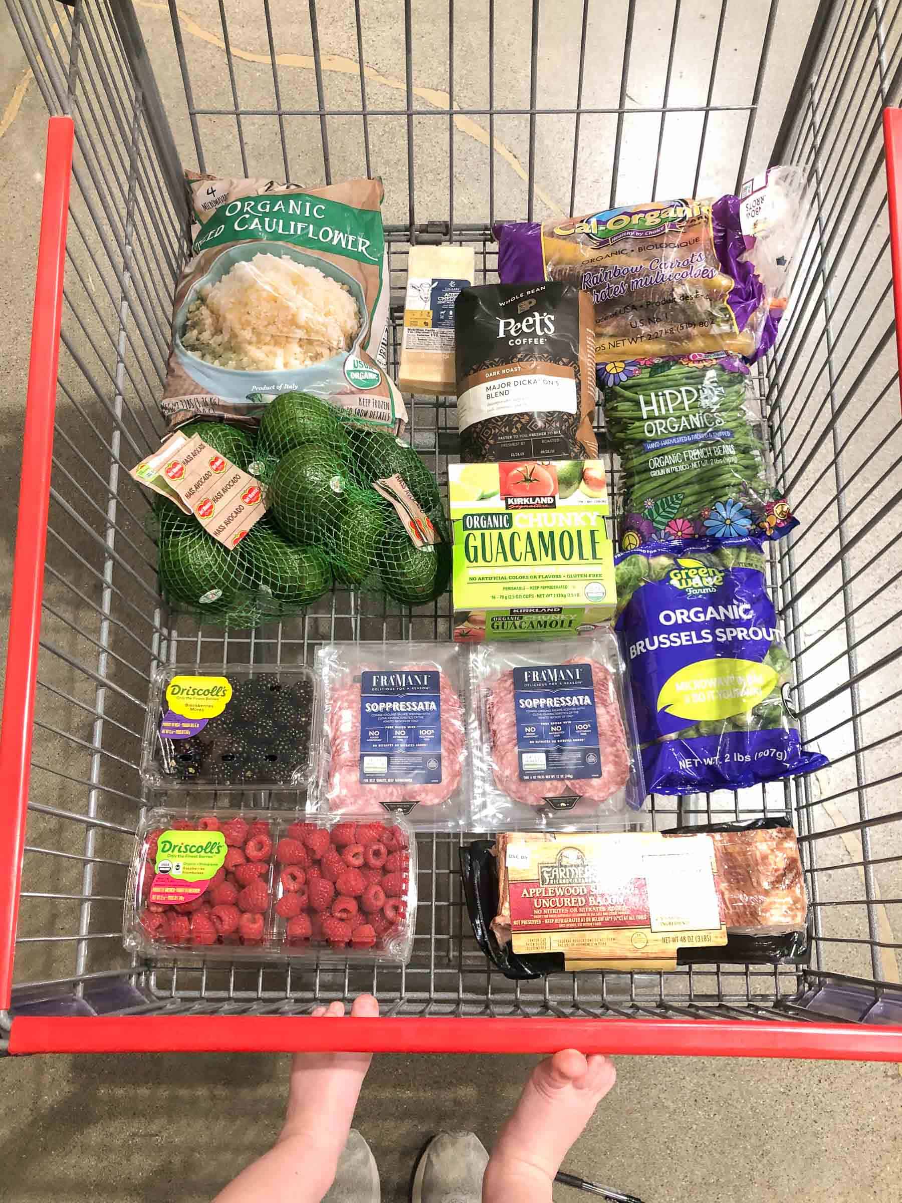 clean eating whole30 + keto groceries costco shopping cart grocery haul