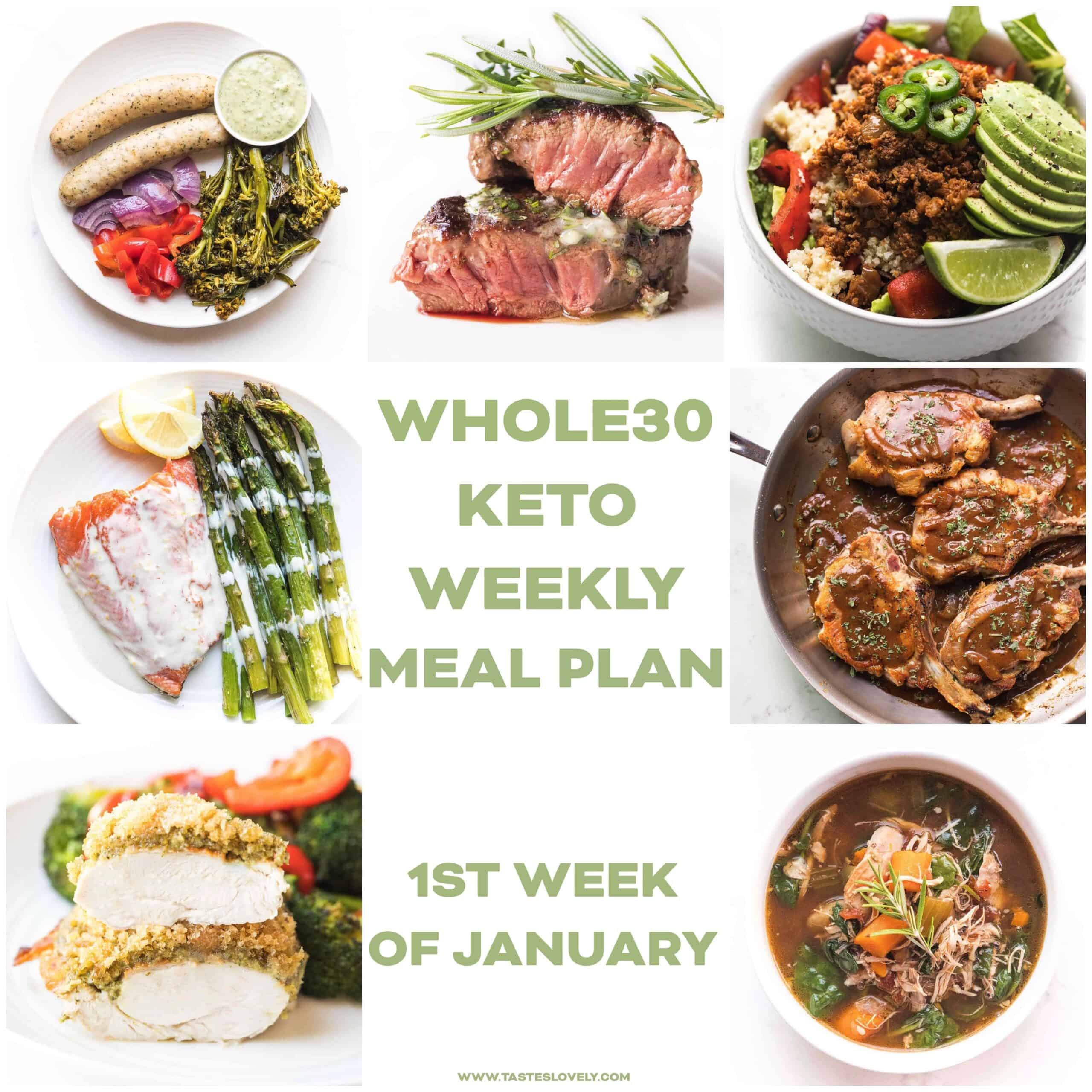 whole30 + keto weekly meal plan menu recipe roundup