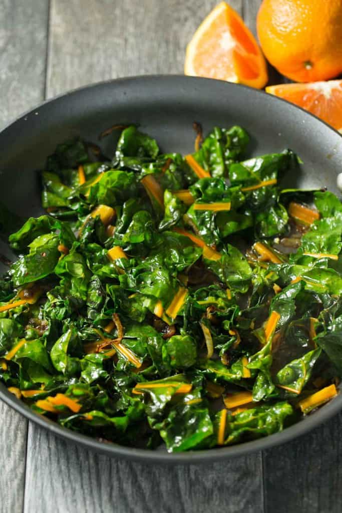 Orange Braised Rainbow Chard (paleo, vegan, gluten free, whole 30)