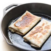 CRISPY BURRITOS IN A CAST IRON SKILLET