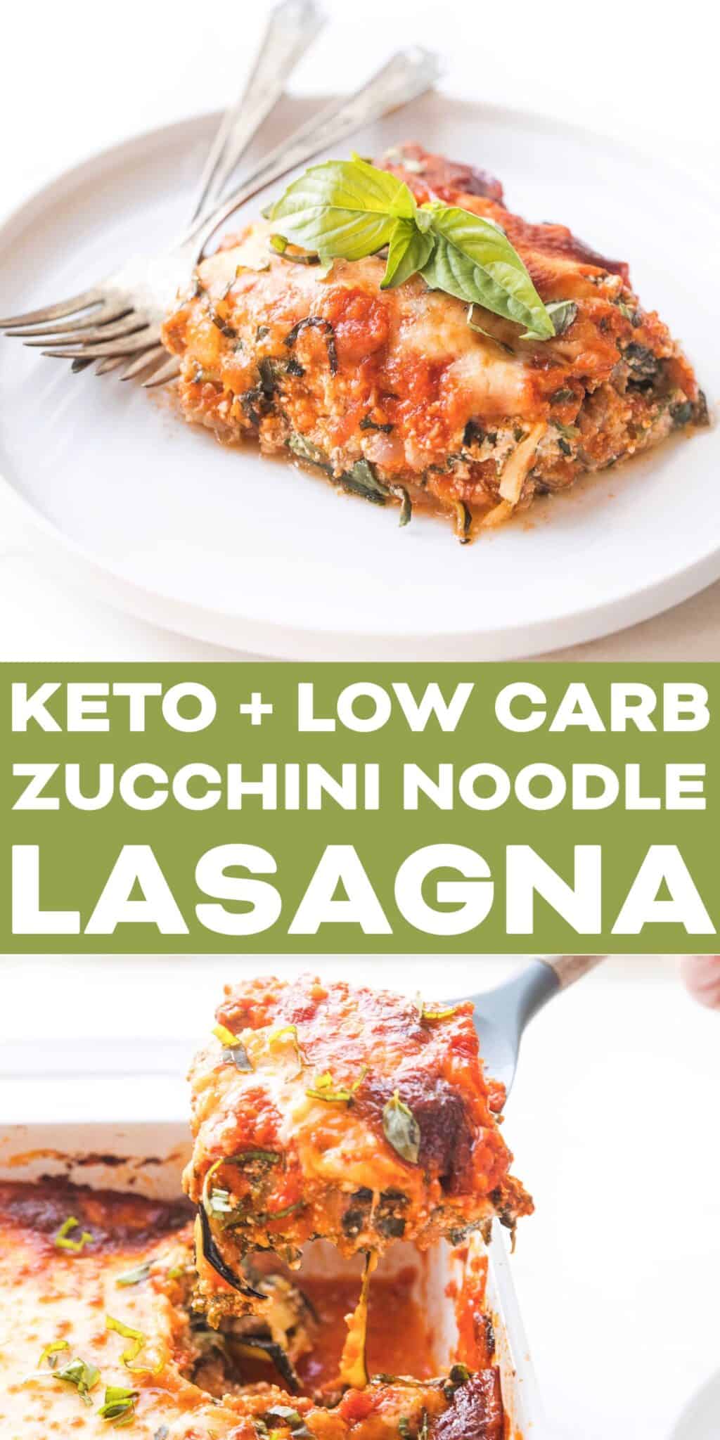 Keto Lasagna with Zucchini Noodles - Tastes Lovely