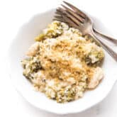 KETO broccoli chicken cauliflower rice casserole