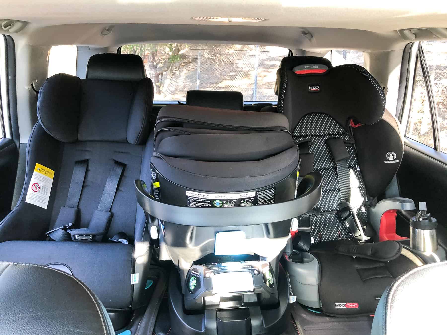 3 car seats across in a row in a 2018 toyota 4runner