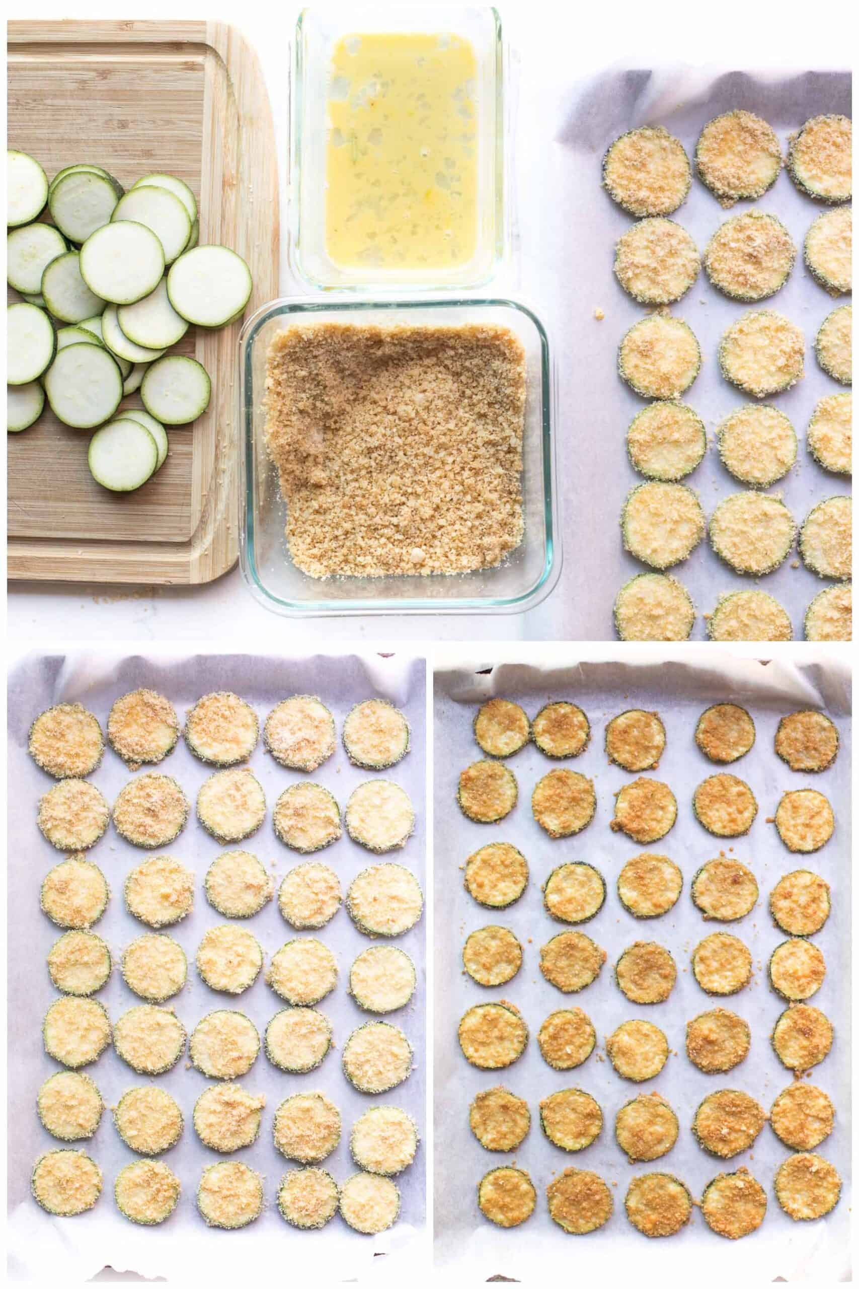 steps to making keto crispy parmesan zucchini bites