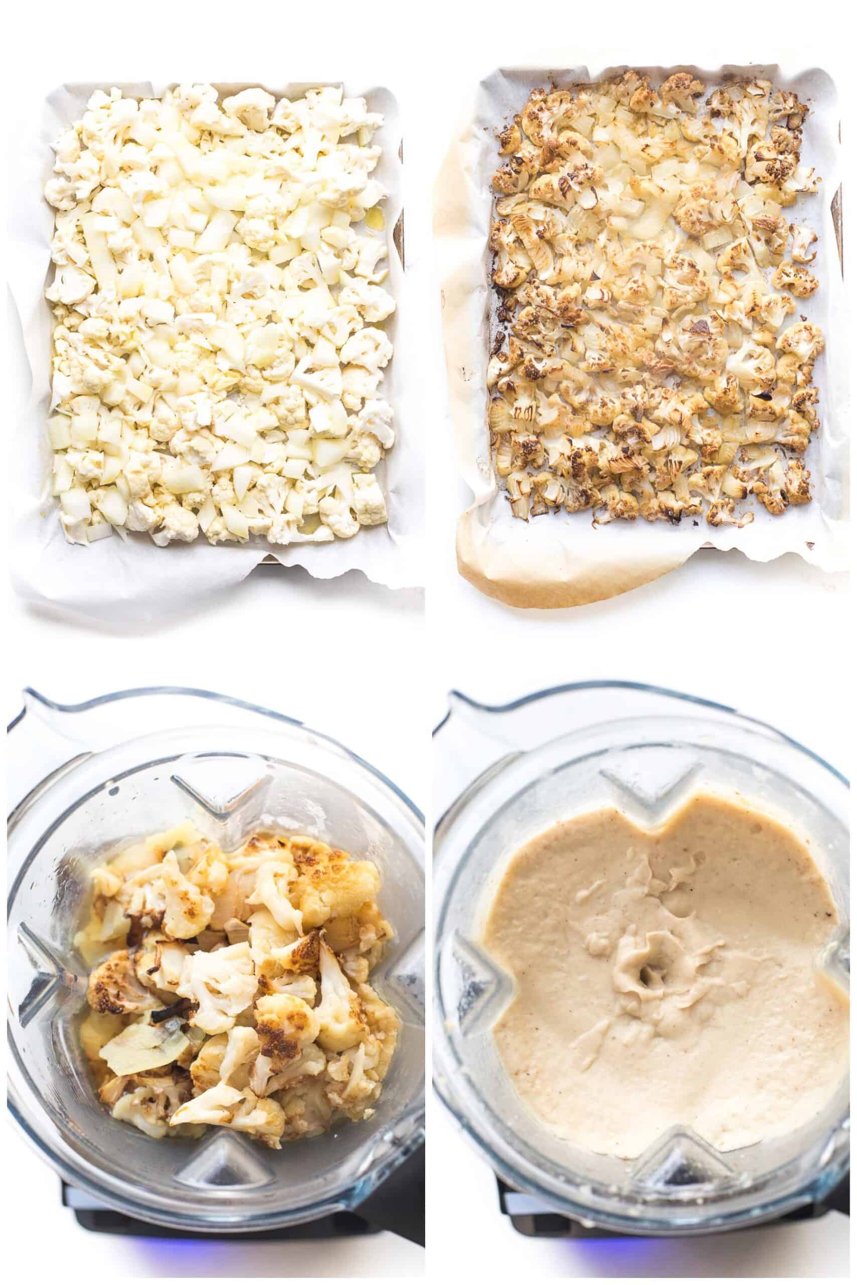 steps to making roasted cauliflower soup