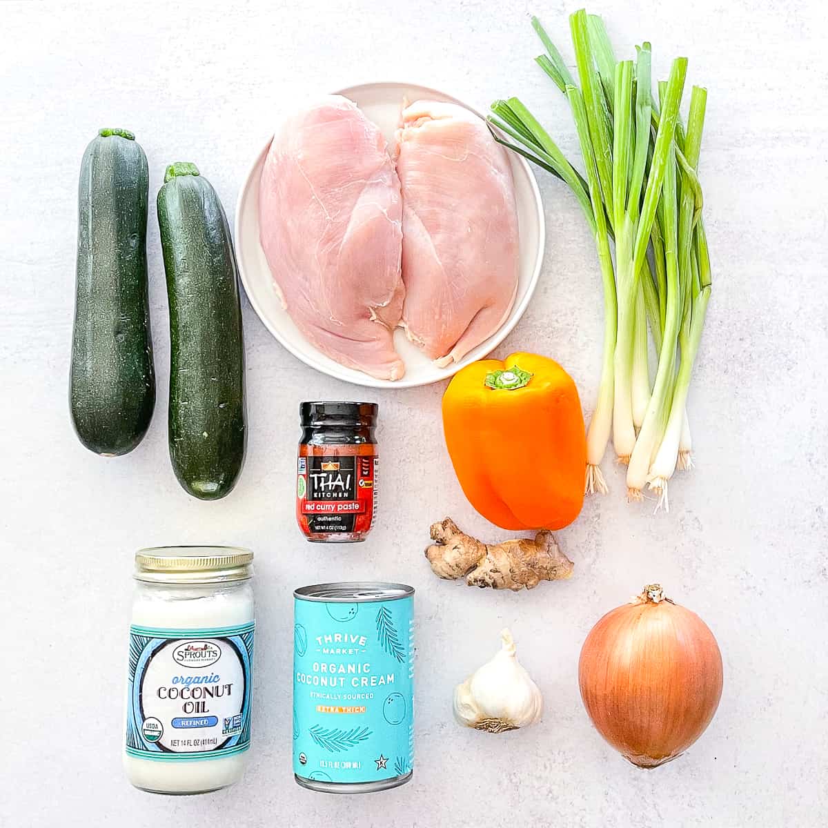 ingredients to make thai red curry chicken