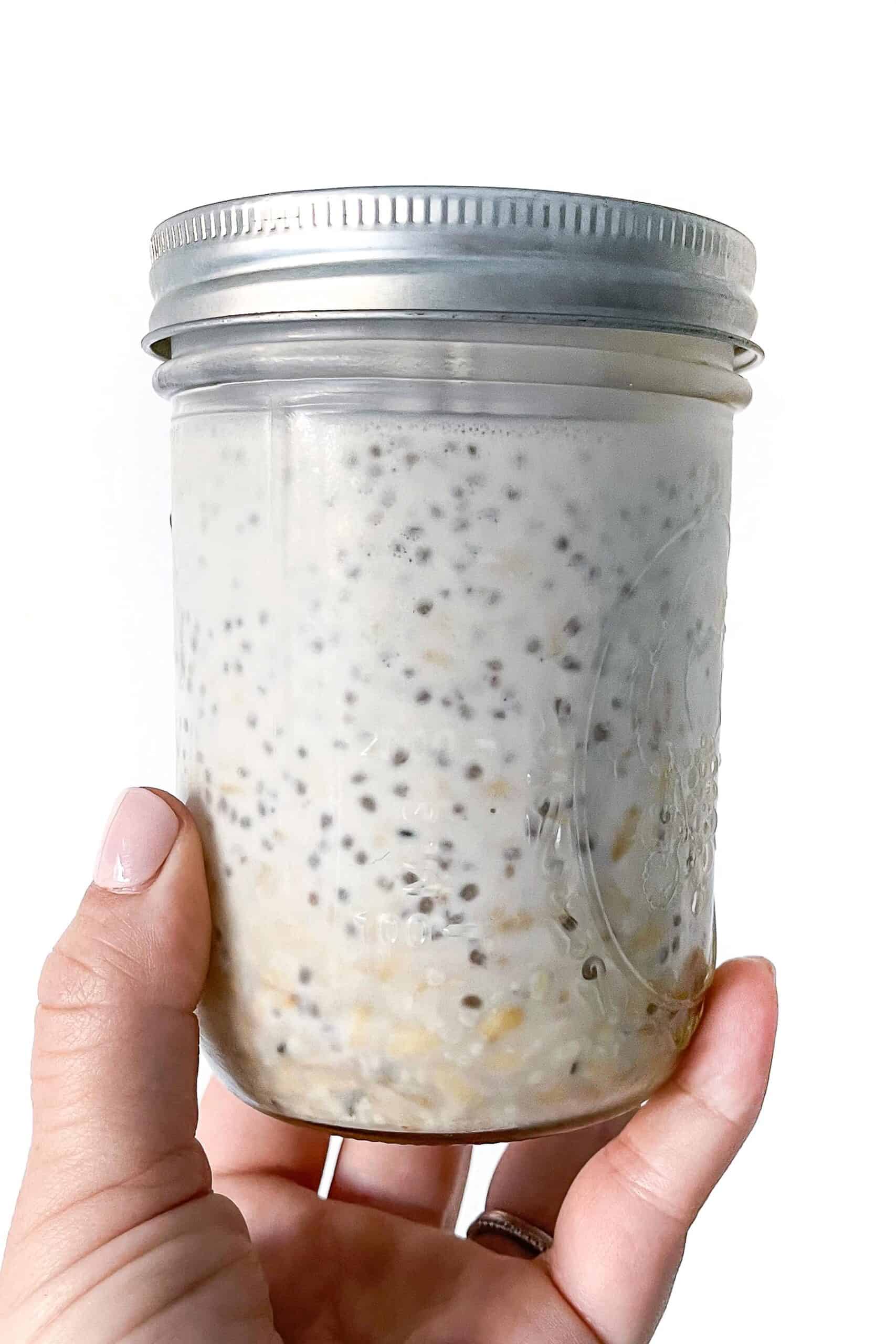 overnight oatmeal in a mason jar