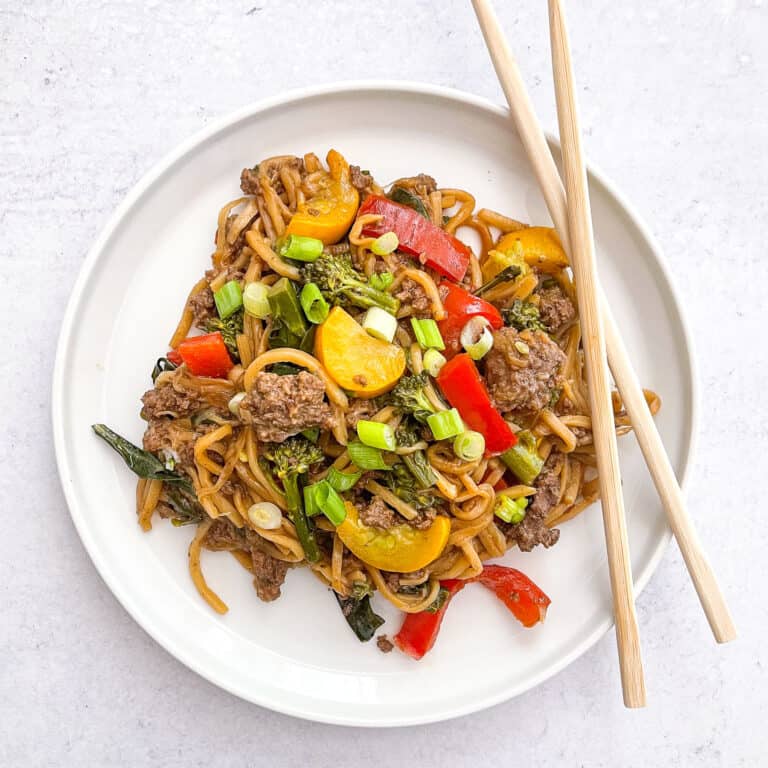 Keto Beef + Vegetable Noodle Stir Fry - Tastes Lovely