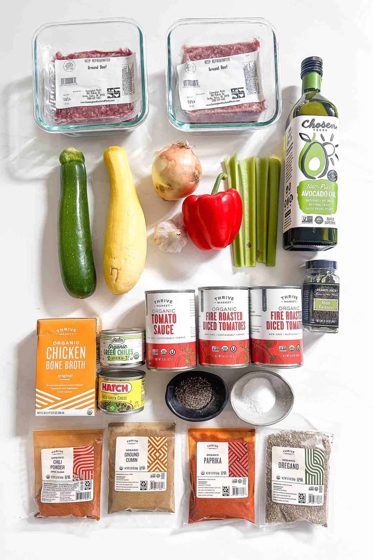 recipe ingredients on a white surface
