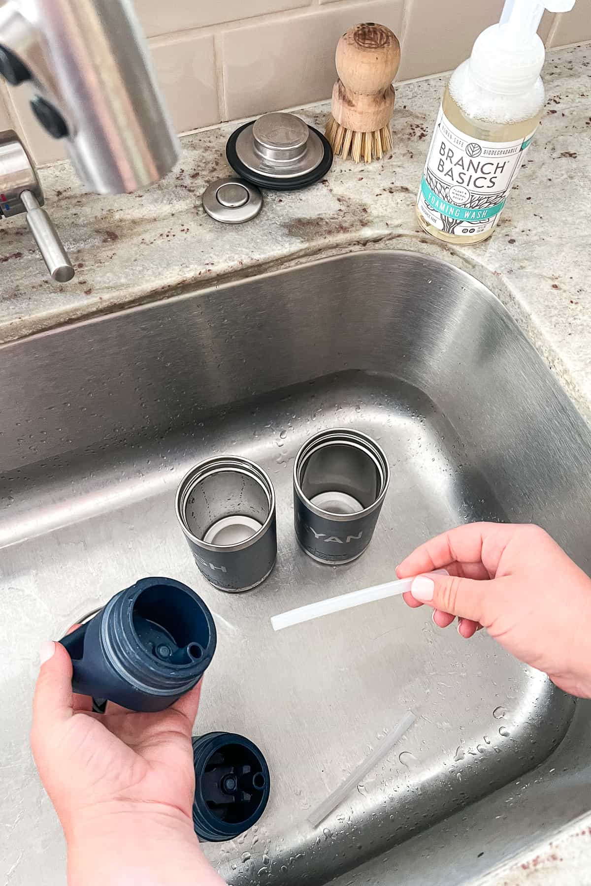 disassembling yeti water bottles to clean them