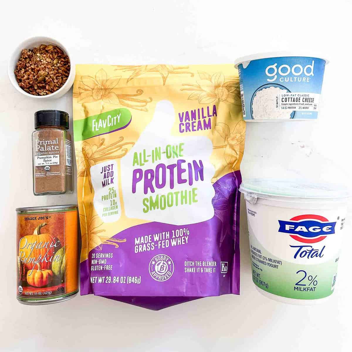 recipe ingredients with a white background 
