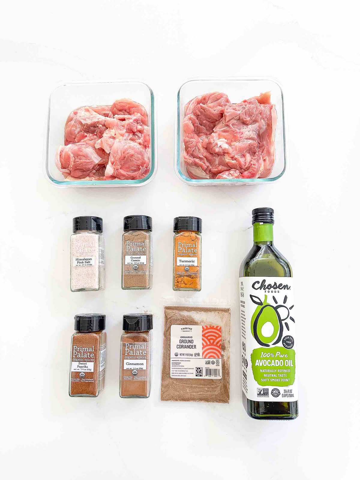 recipe ingredients on a white surface