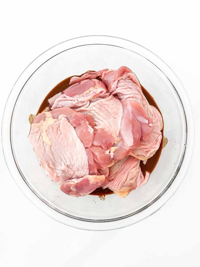 raw chicken in a marinade