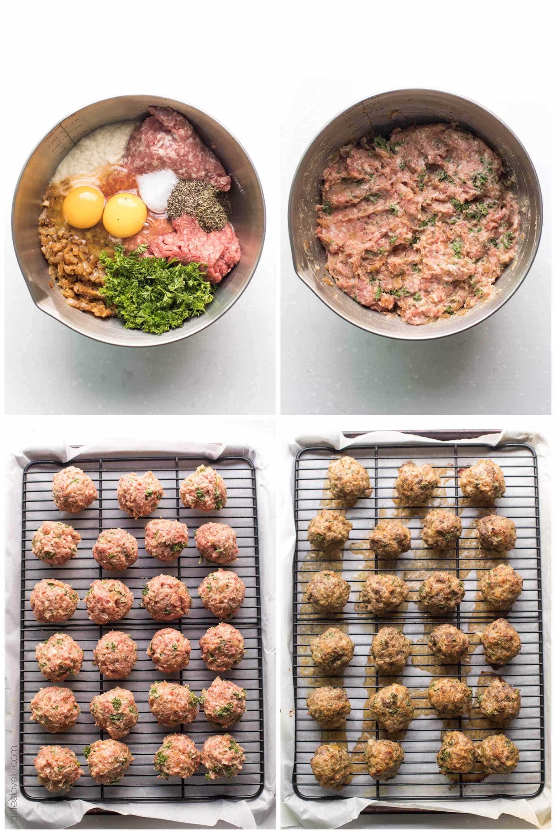 steps to make keto and whole30 meatballs