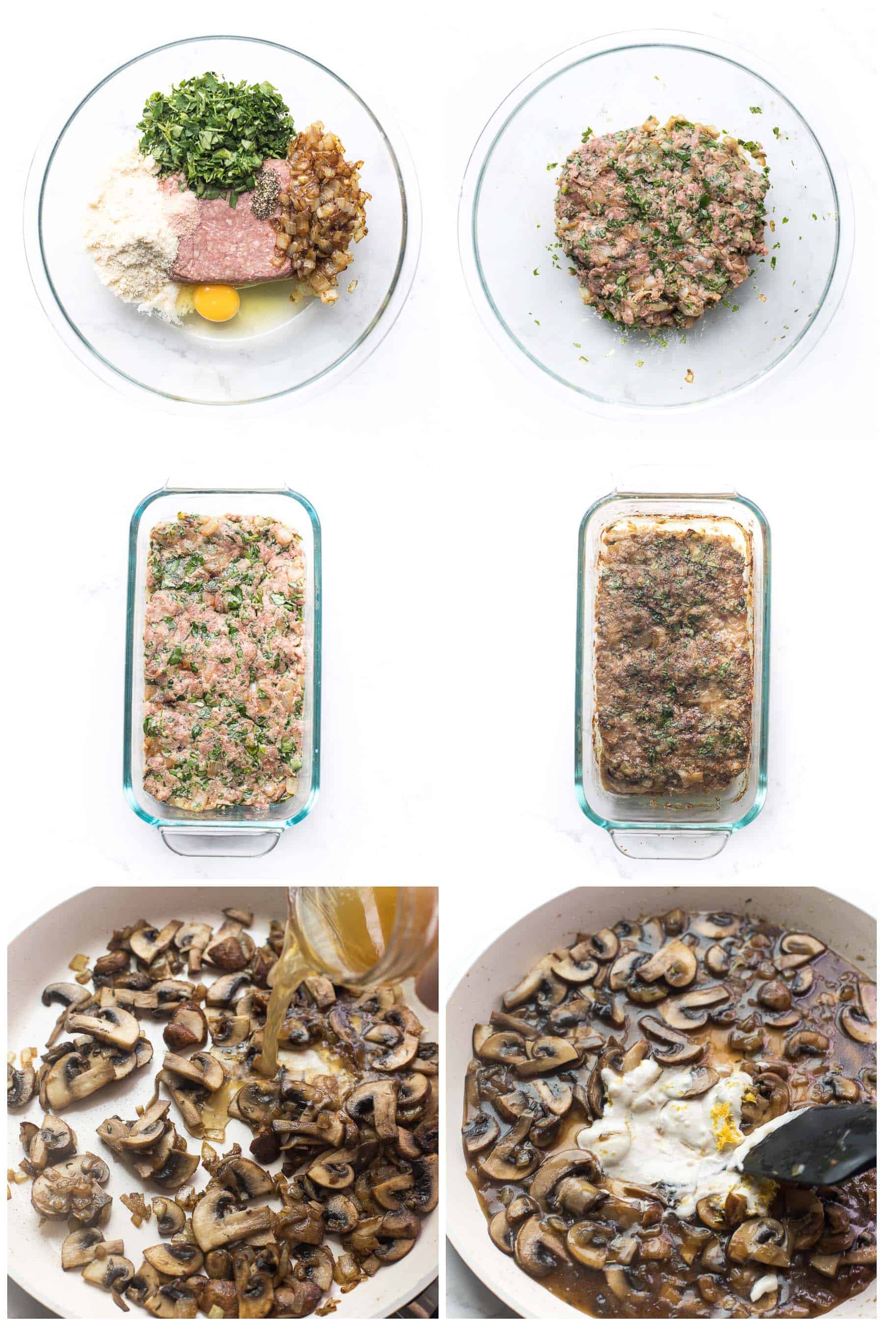 steps to making meatloaf with mushroom gravy