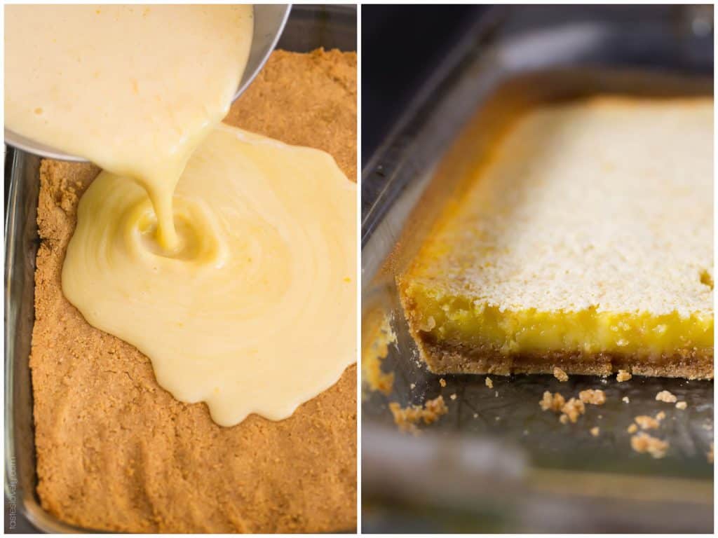 Coconut Oil Meyer Lemon Bars - a healthier dairy free lemon bar with a graham cracker crust