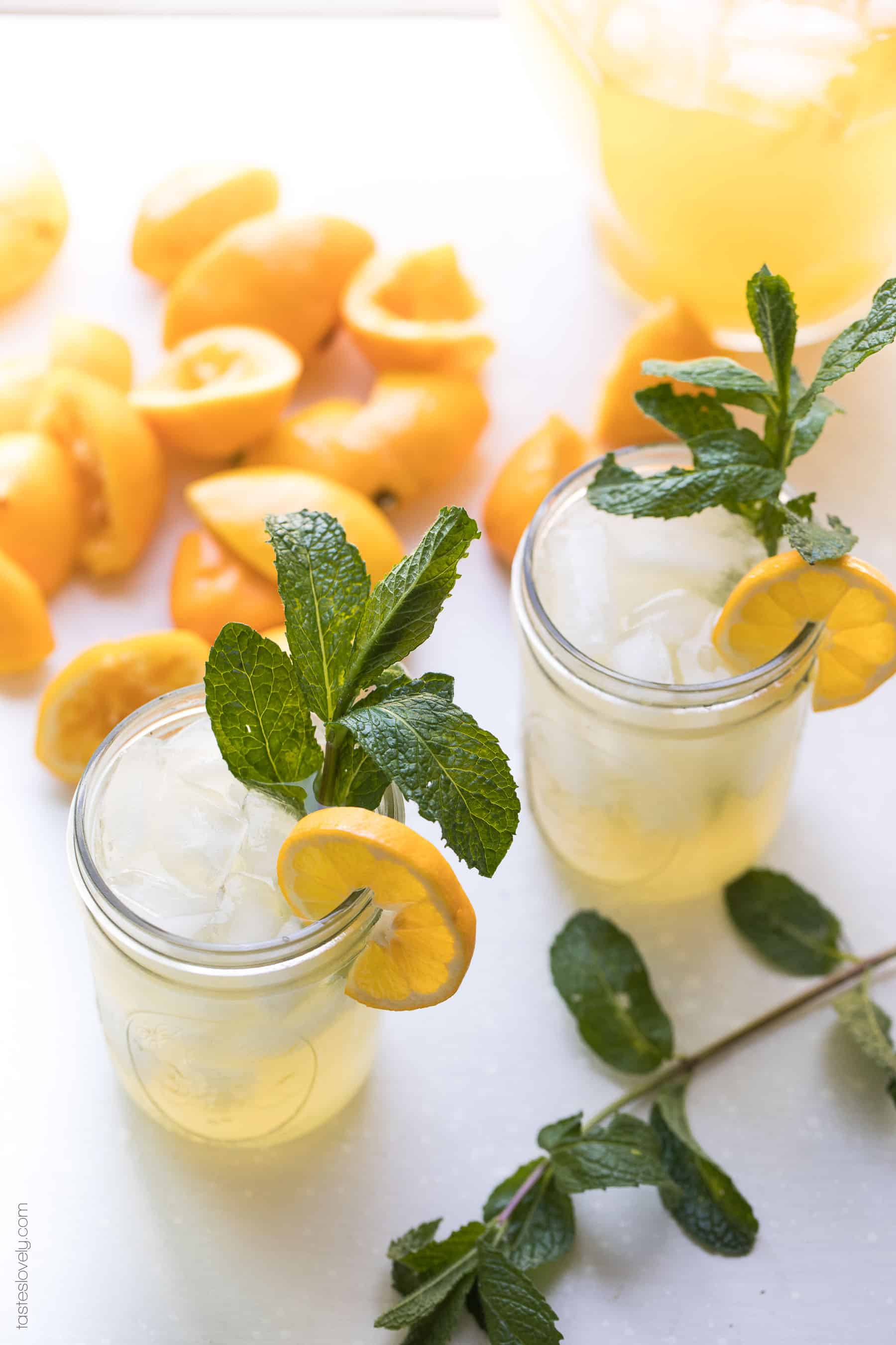 Healthier Paleo Lemonade - no refined sugar, sweetened with maple syrup!