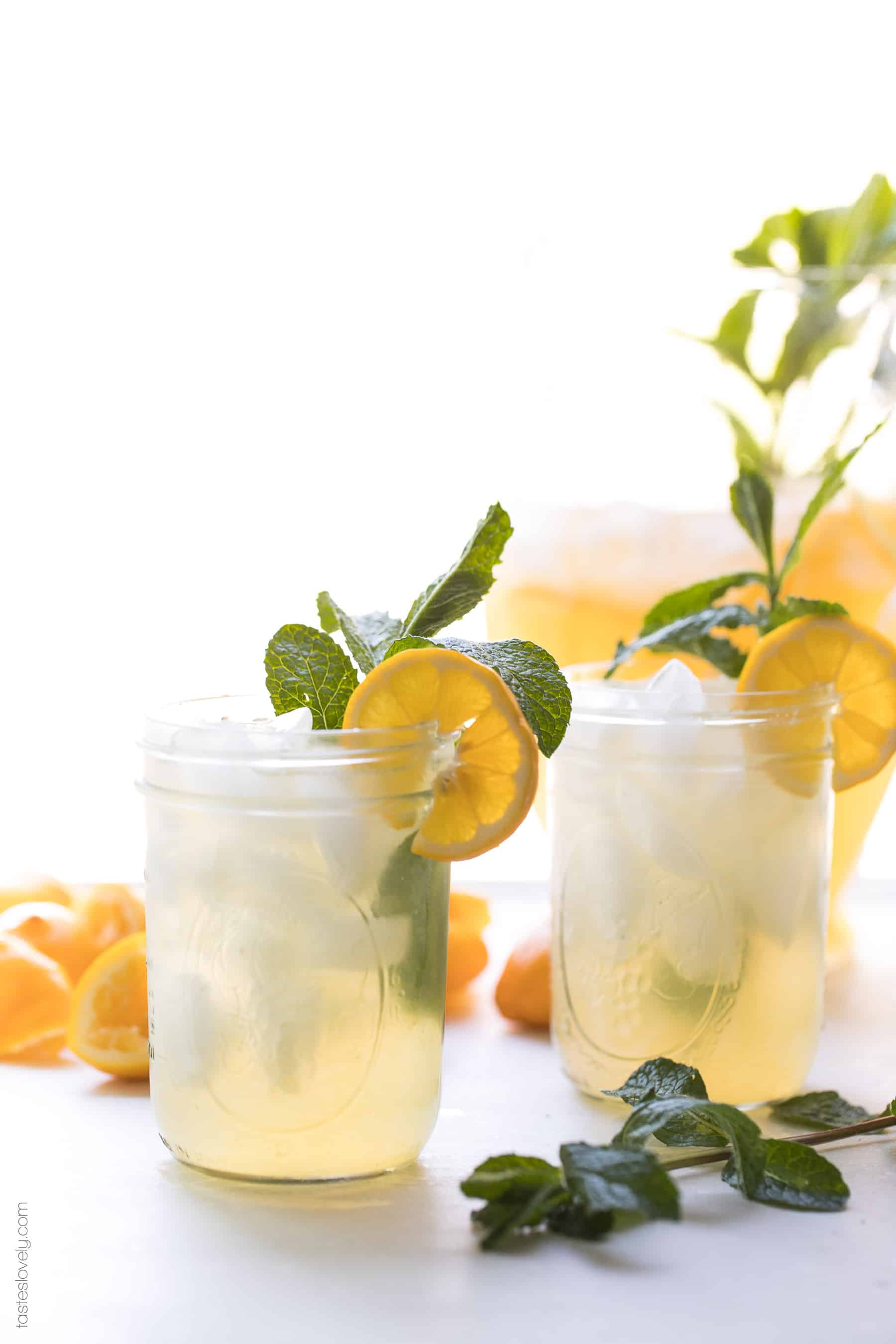 Healthier Paleo Lemonade - no refined sugar, sweetened with maple syrup!