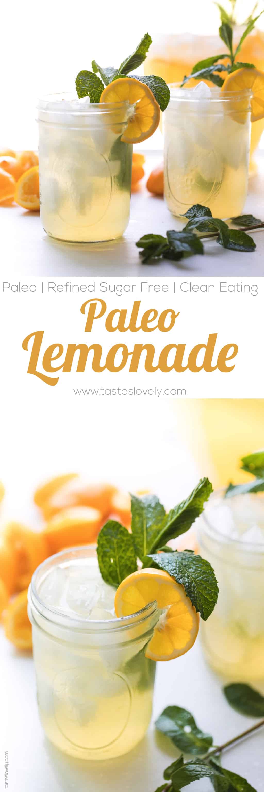 Healthier Paleo Lemonade - no refined sugar, sweetened with maple syrup!